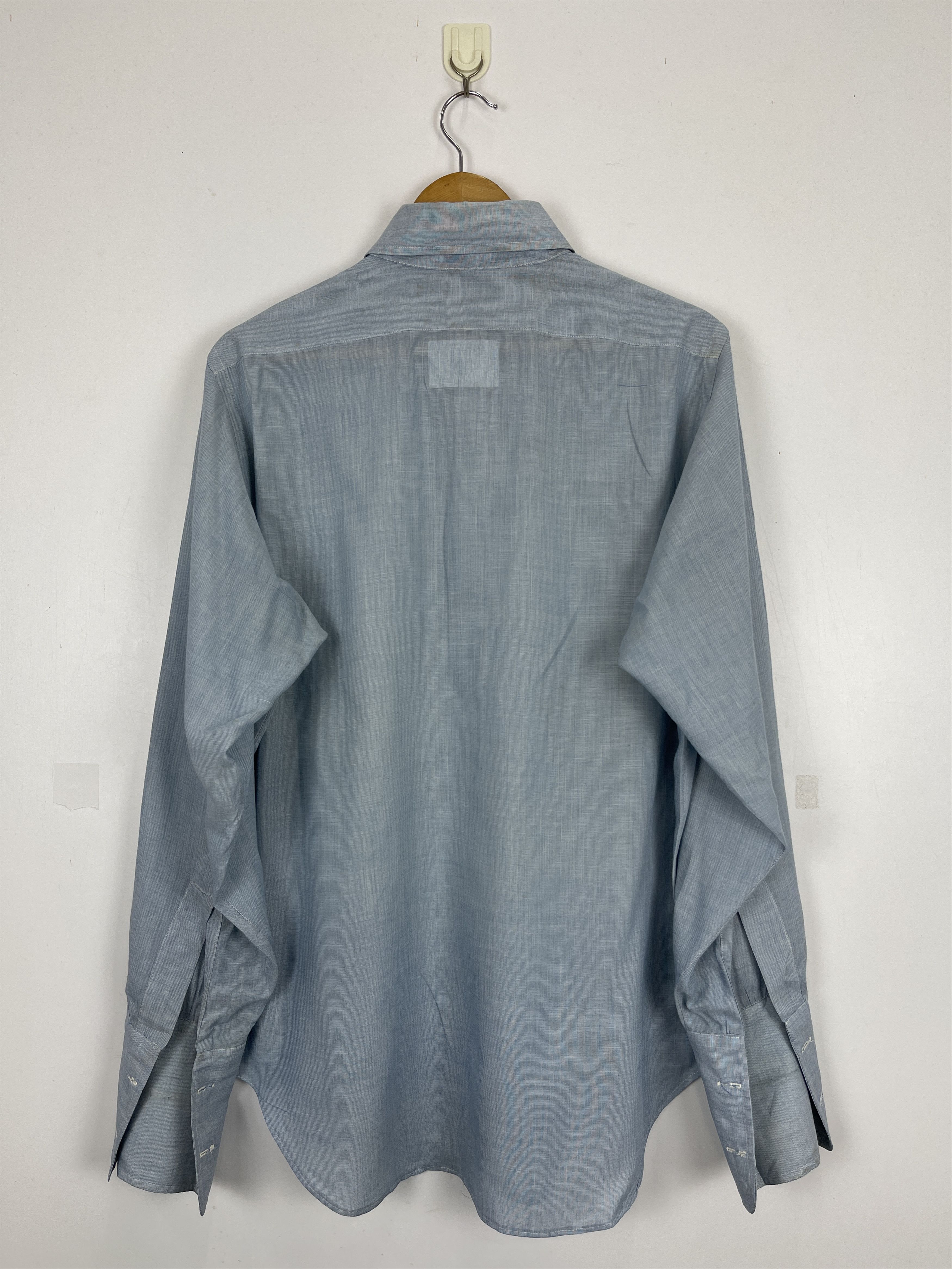 Japanese Brand × Vintage Vintage Western Chambray Plain Button Up Western Shirt Size US L / EU 52-54 / 3 - 3 Thumbnail