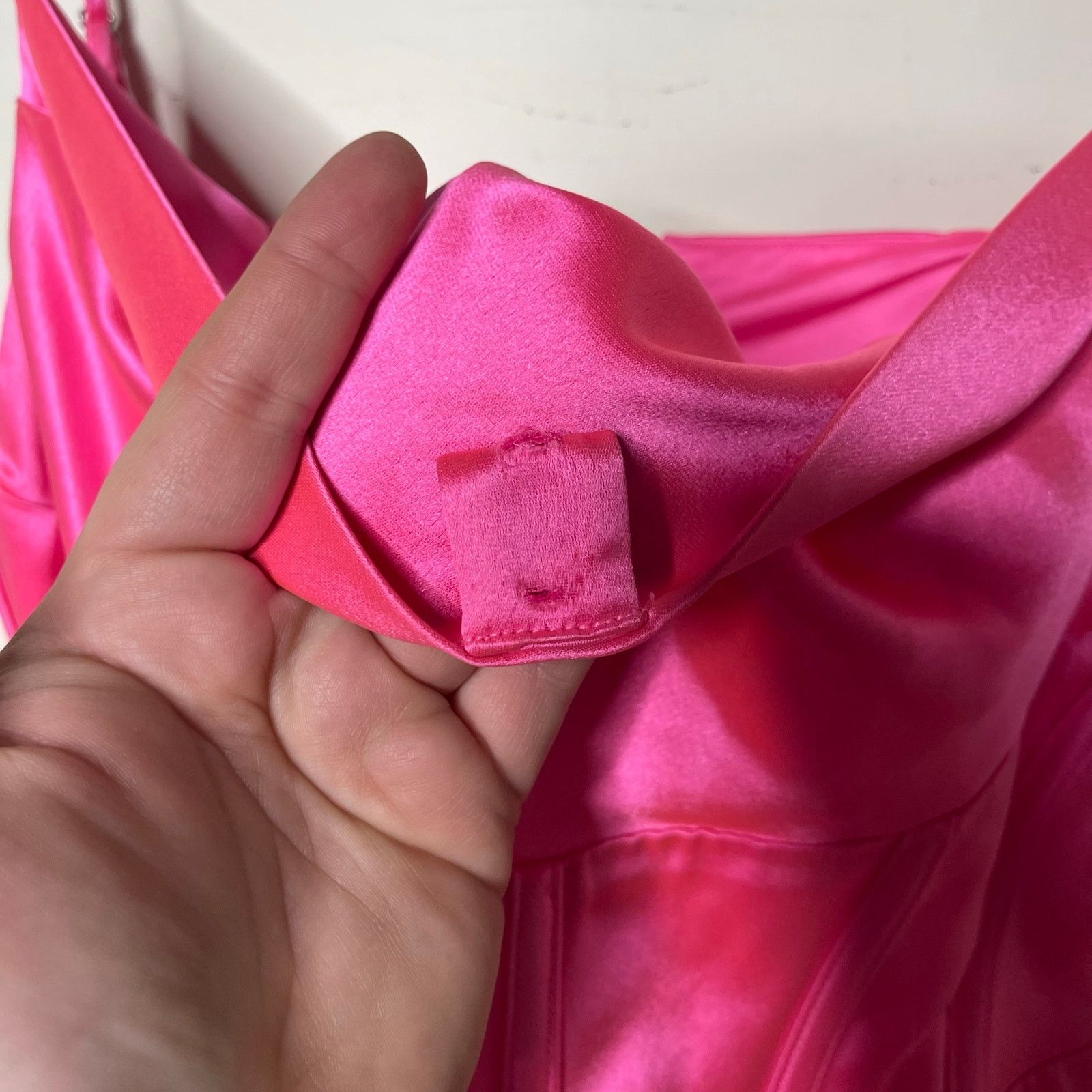 Retrofete Retrofete Rosa Maxi slip Dress Hyper Pink side seam split L Size L / US 10 / IT 46 - 8 Thumbnail