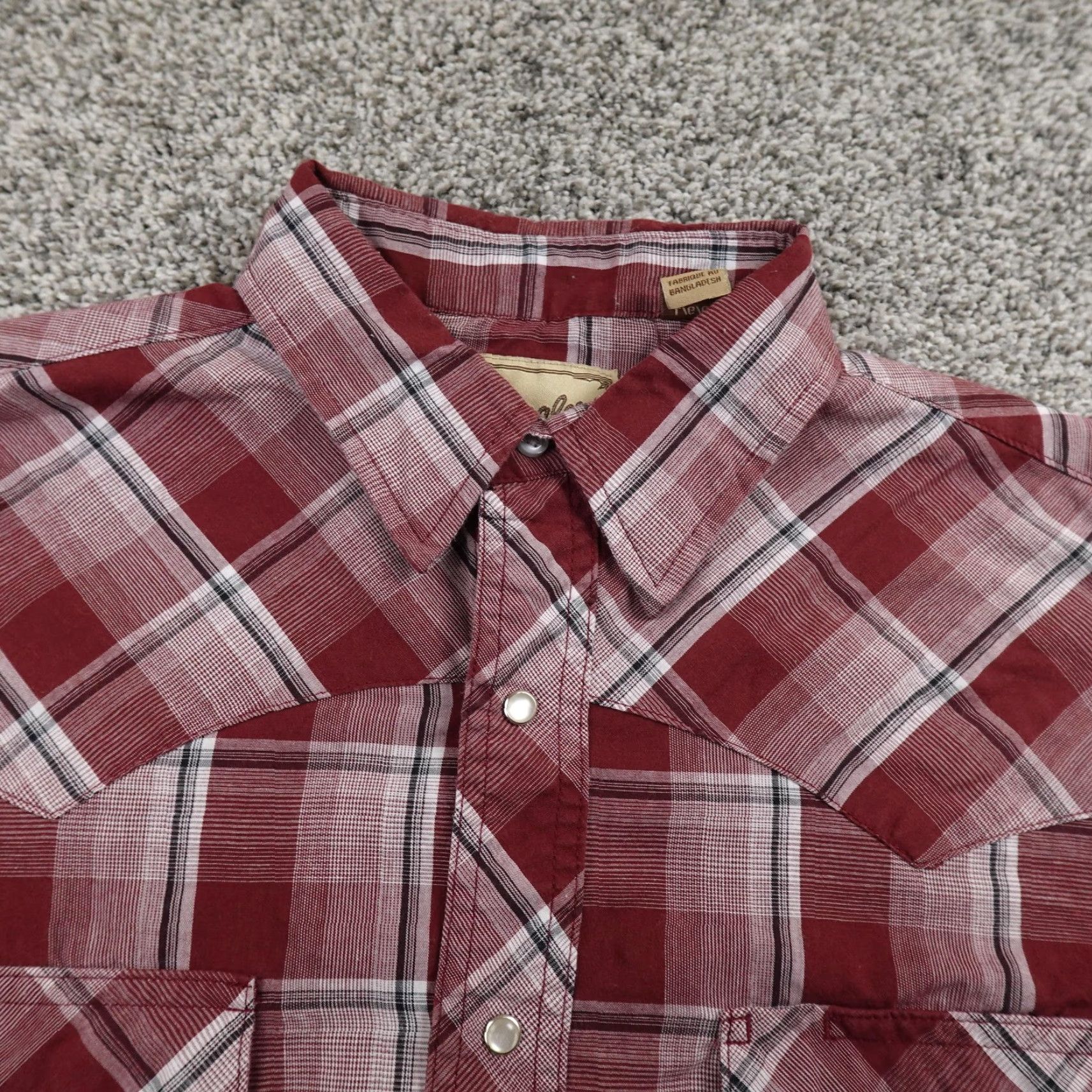 Wrangler VINTAGE Wrangler Shirt Mens L Red Plaid Western Pearl Snap Up Long Sleeve Cowboy Rodeo Size US L / EU 52-54 / 3 - 3 Thumbnail