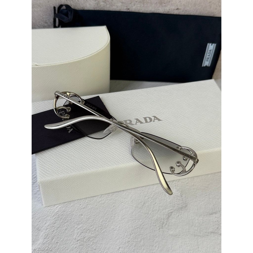 Prada NEW Prada PR C57S Sunglasses in Silver Grey $815 Size ONE SIZE - 3 Thumbnail