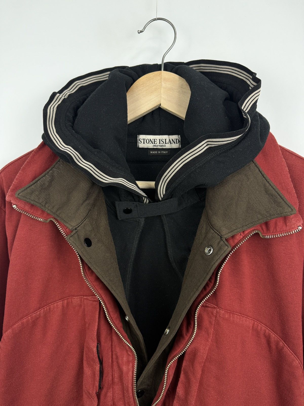 Stone Island 🇮🇹 Vintage 90s Stone Island Archive Layered Hooded Jacket Size US XL / EU 56 / 4 - 9 Thumbnail