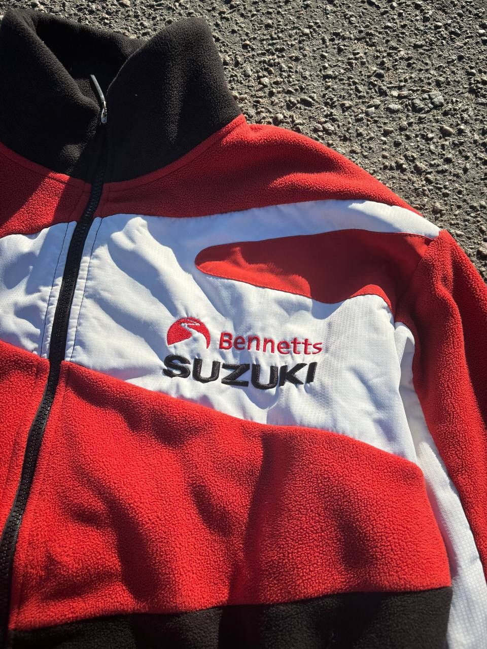 Japanese Brand × Vintage Vintage Y2K Suzuki full zip fleece Racing Motosport Size US XL / EU 56 / 4 - 3 Thumbnail