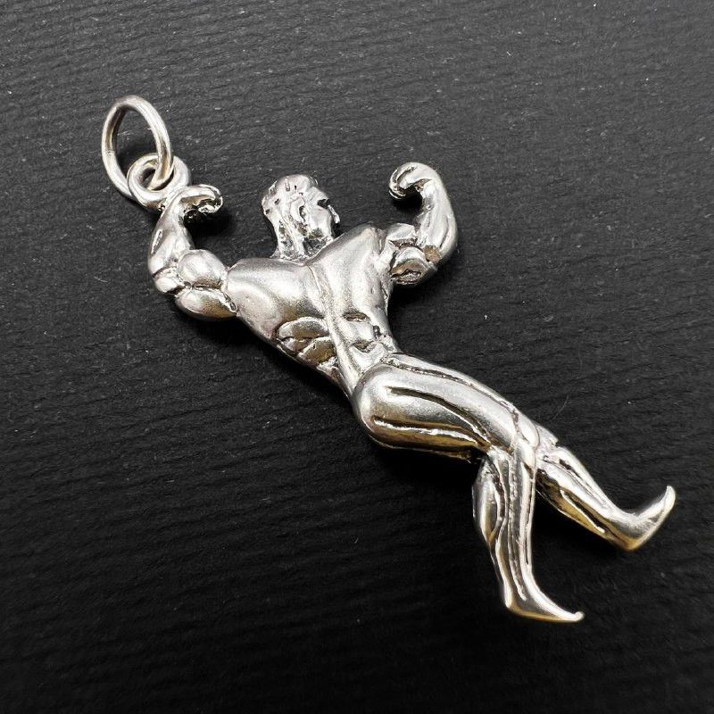 Sterling Silver Vintage Sterling Silver 925 Pendant Gym Fitness Signed 4.3g Size ONE SIZE - 4 Thumbnail