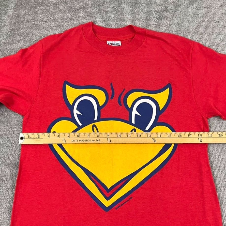 Hanes VINTAGE Kansas University Jayhawks Hanes Beefy-T Shirt Adult Mens Small Red Beak Em Graphic 1985 Size US M / EU 48-50 / 2 - 7 Thumbnail