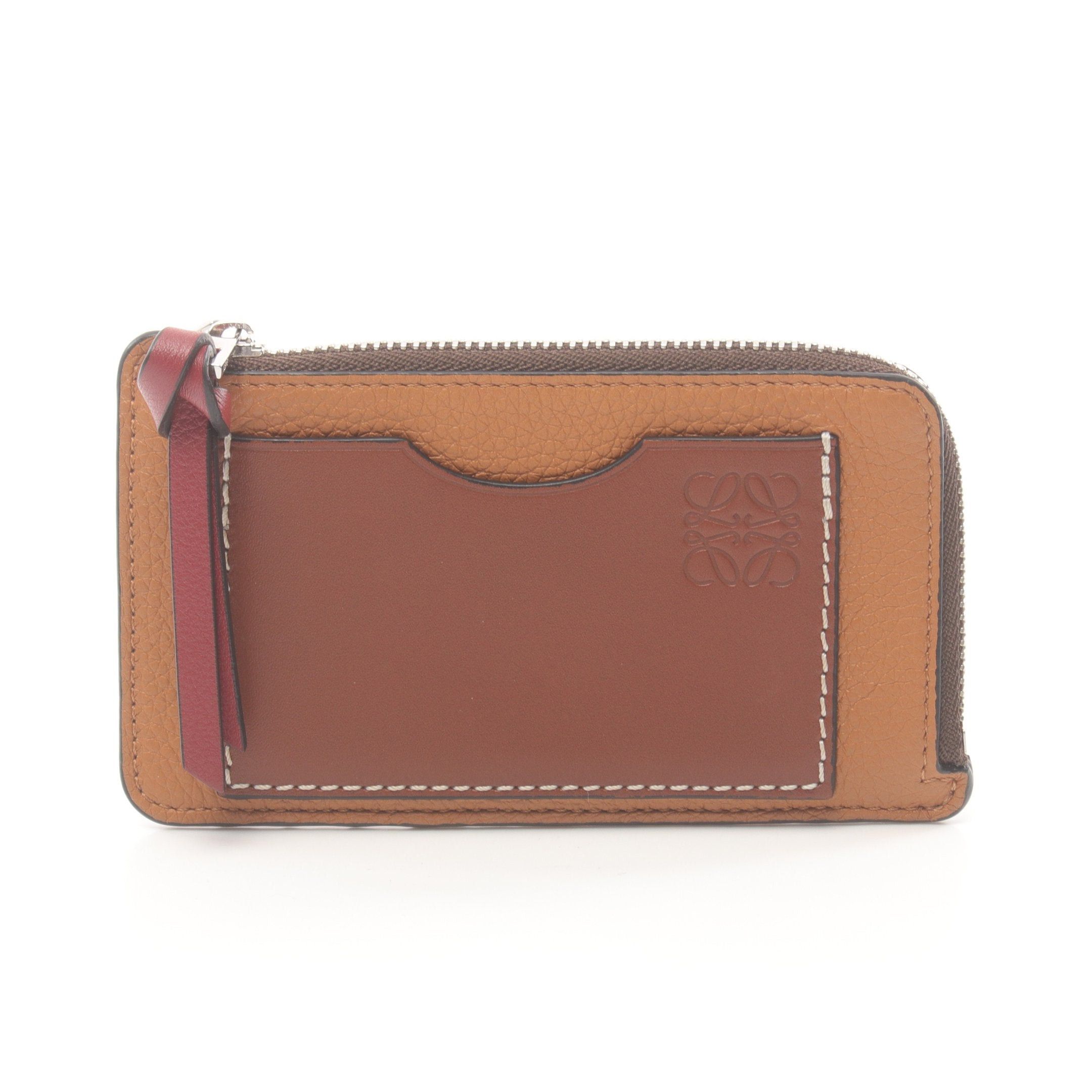 Loewe Loewe Coin Card Holder Case Purse Leather Light Brown Size ONE SIZE - 1 Thumbnail