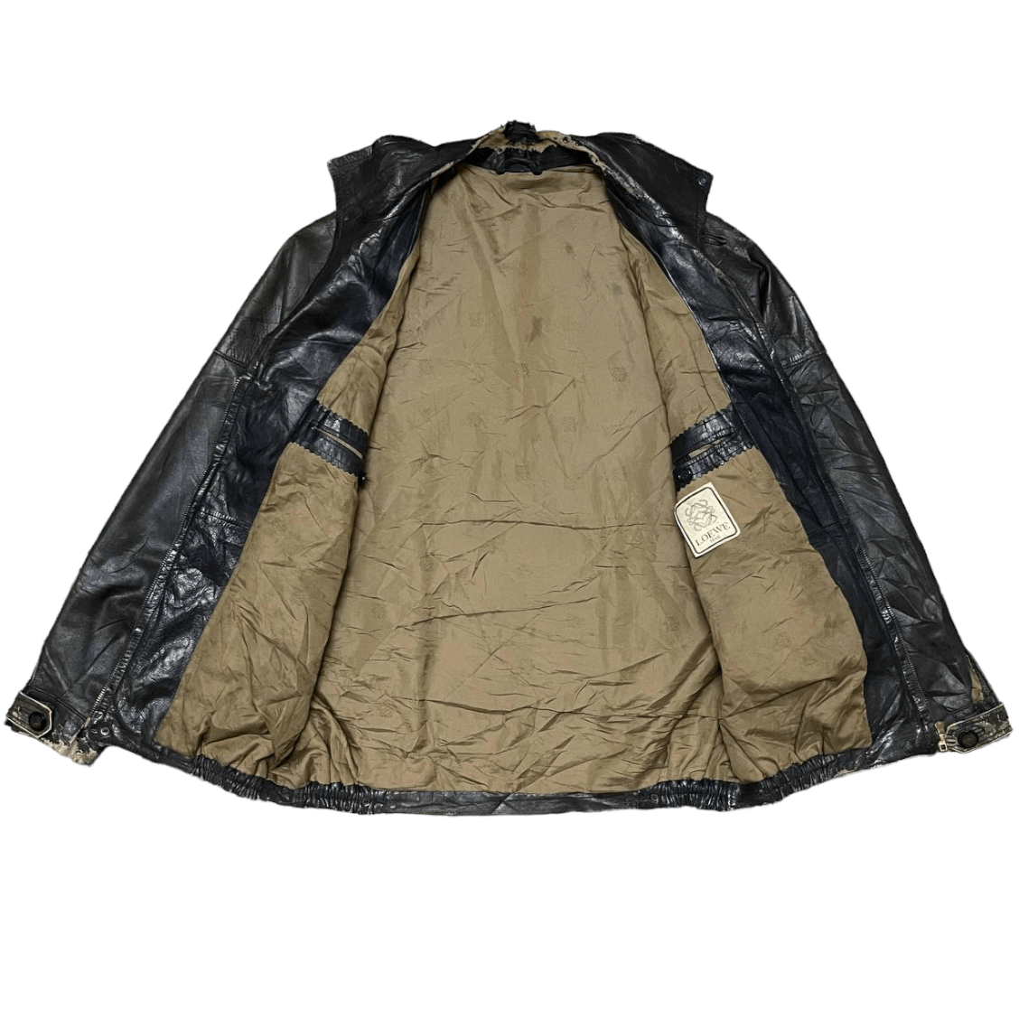 Loewe Loewe Distressed Leather Jacket Vintage Size US M / EU 48-50 / 2 - 10 Thumbnail
