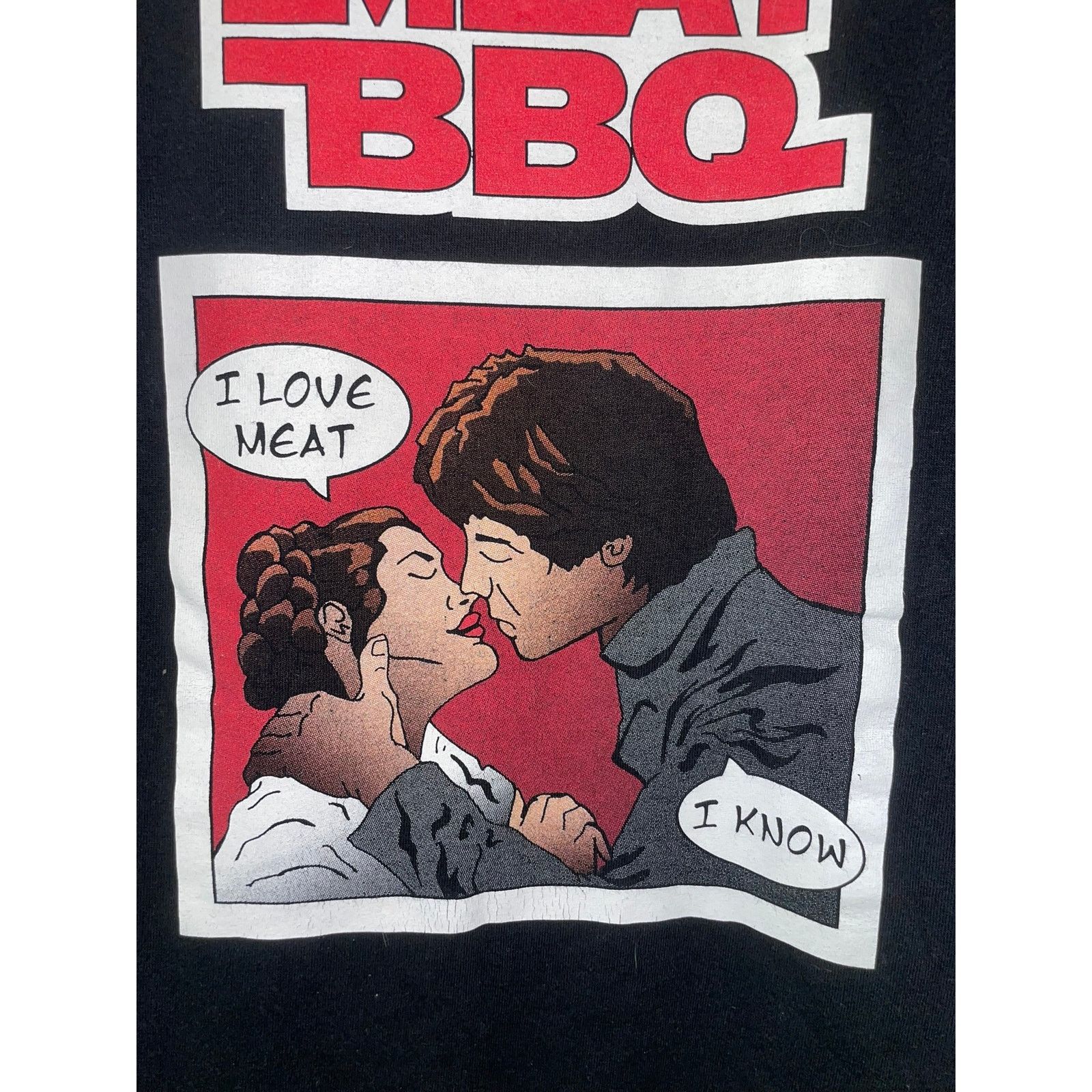 Vintage Meat BBQ Shirt I Love Meat Graphic Star Wars Punk band Tee Size US L / EU 52-54 / 3 - 2 Thumbnail