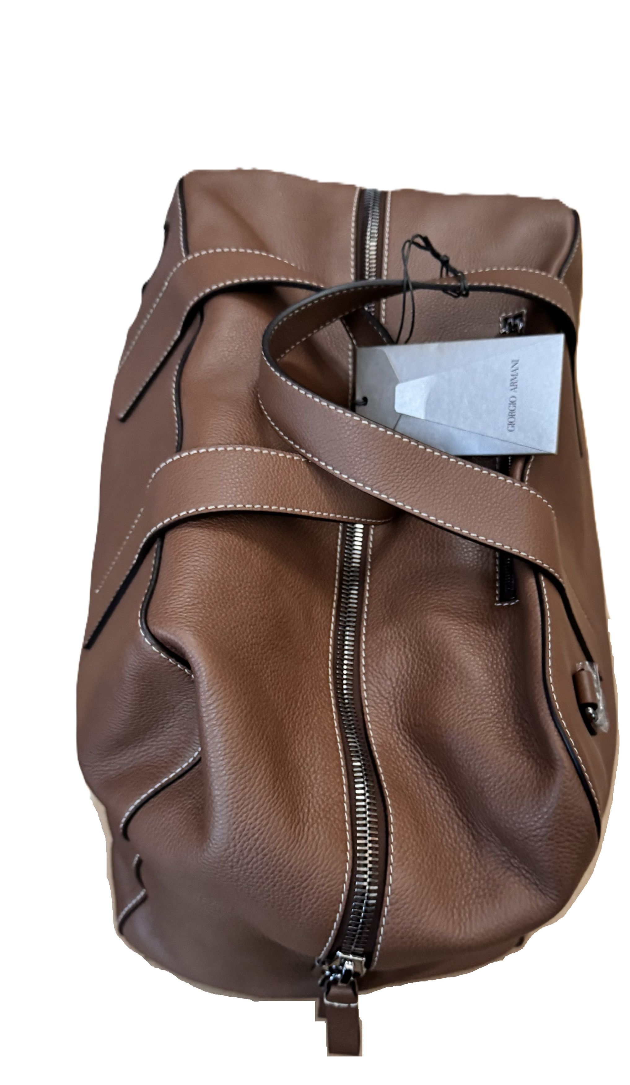 Giorgio Armani GIORGIO ARMANI Men Runway Full Grain Leather Handbag DUFEL Size ONE SIZE - 8 Thumbnail