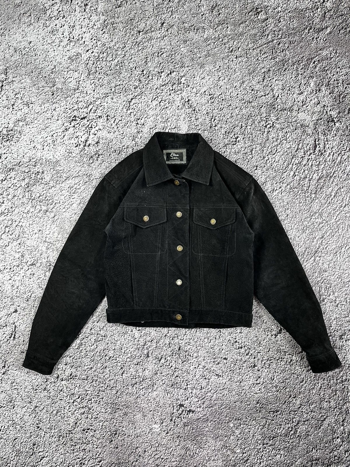 Vintage Vintage 90s Suede Black Leather Jacket streetwear style Size M / US 6-8 / IT 42-44 - 1 Thumbnail