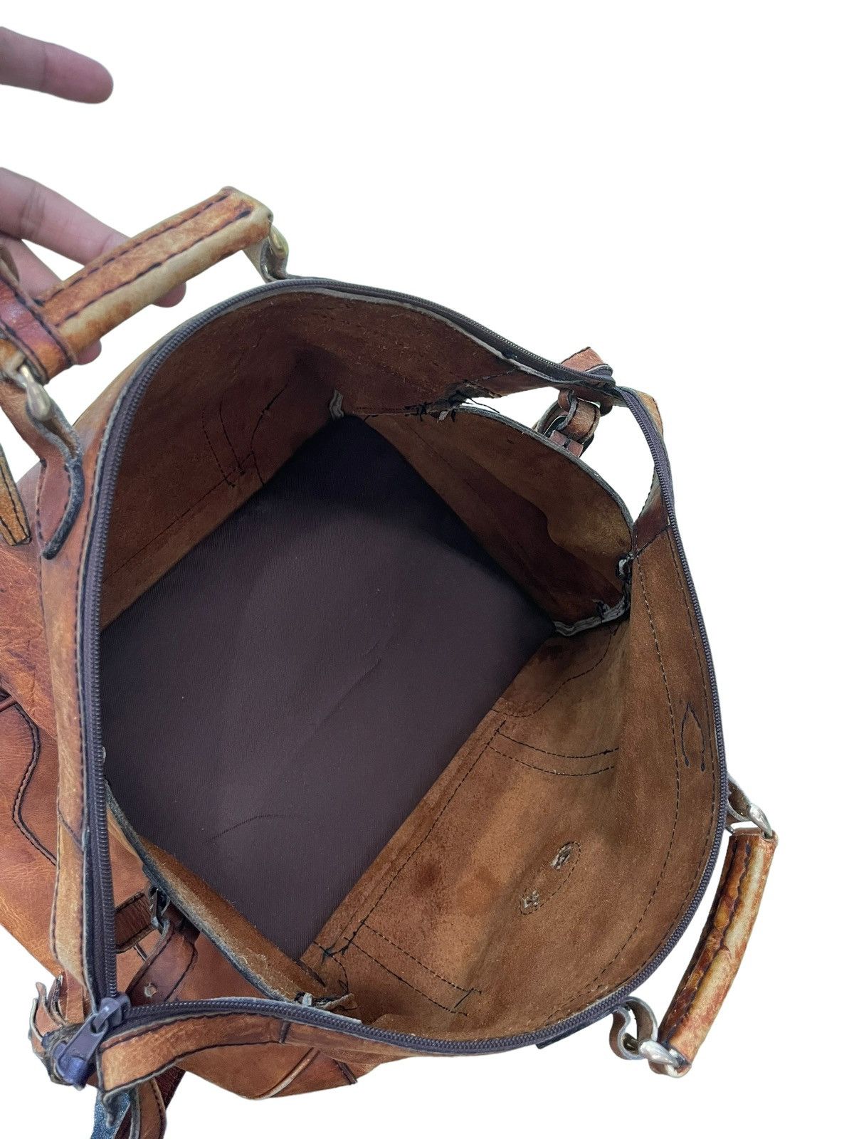 Japanese Brand Full Leather Patina Vtg Unknown Duffle Bag 1🟩 Size ONE SIZE - 16 Thumbnail