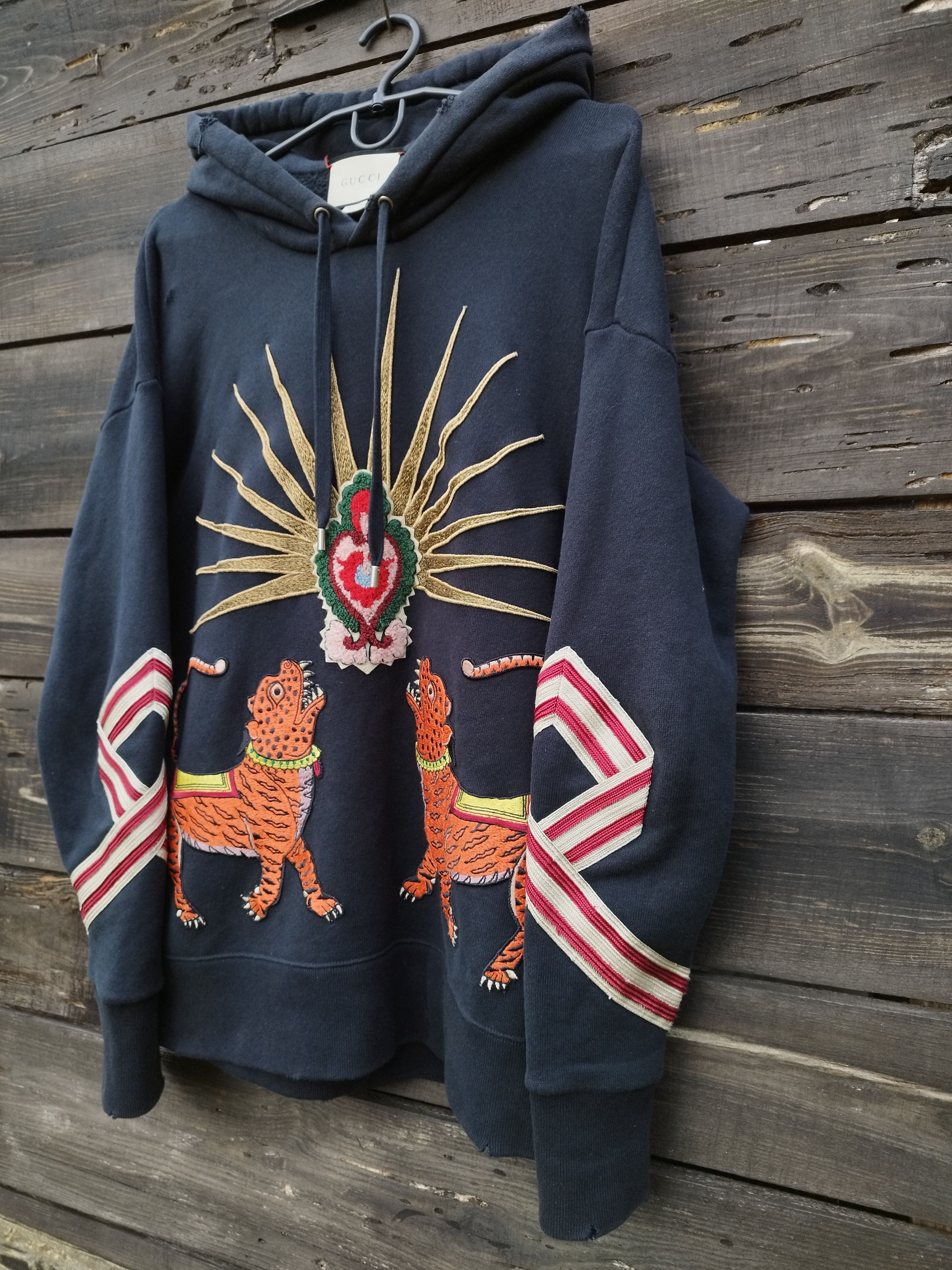 Gucci Gucci "Sacred Heart" Tiger Embroidery Black Hoodie - Unisex Size US XS / EU 42 / 0 - 3 Thumbnail