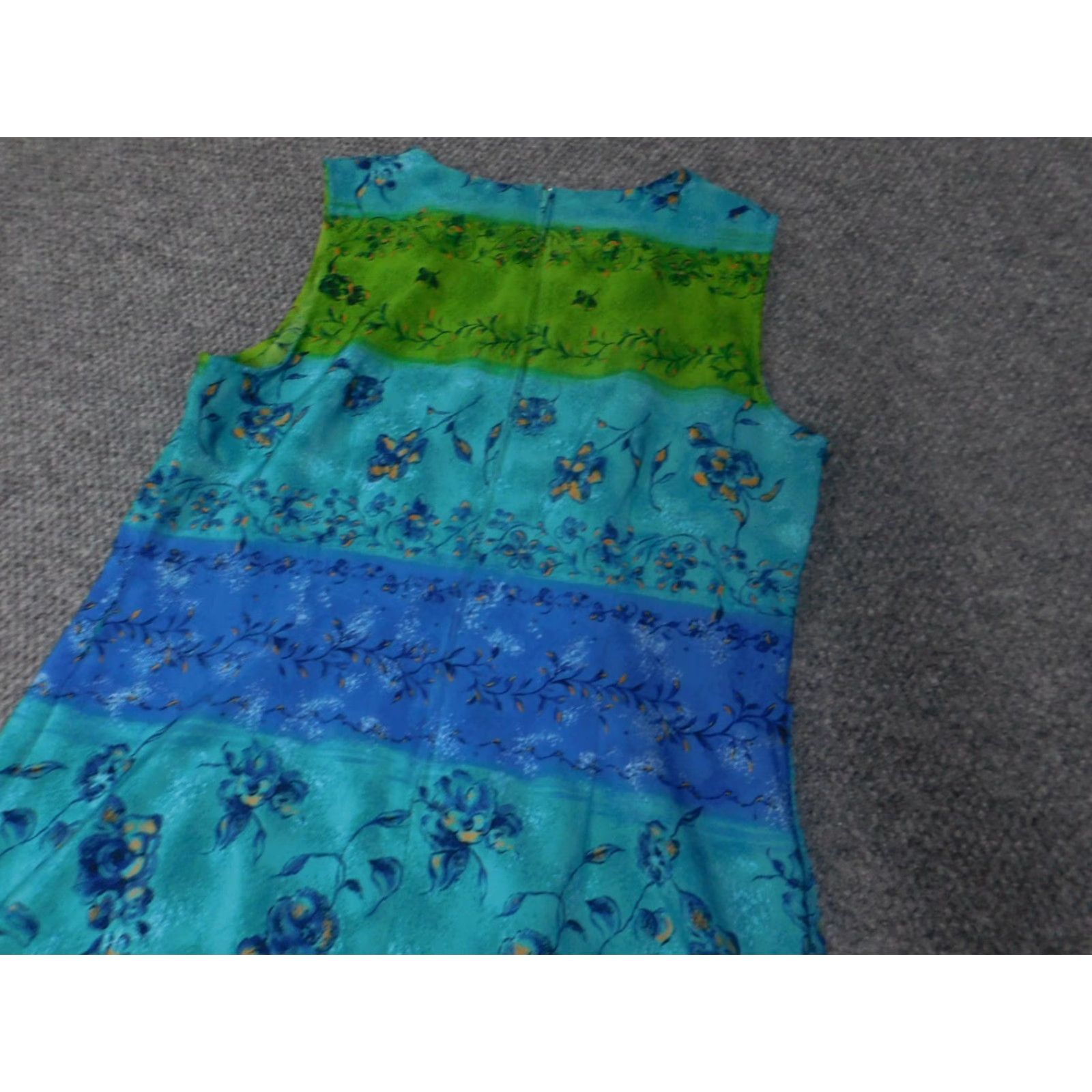 Vintage Sag Harbor Womens Dress 16P Petites Blue Floral A-Line Zip Midi Sleeveless Lined Raglan Sleeve Opal? Size XXL / US 16-18 / IT 52-54 - 6 Thumbnail