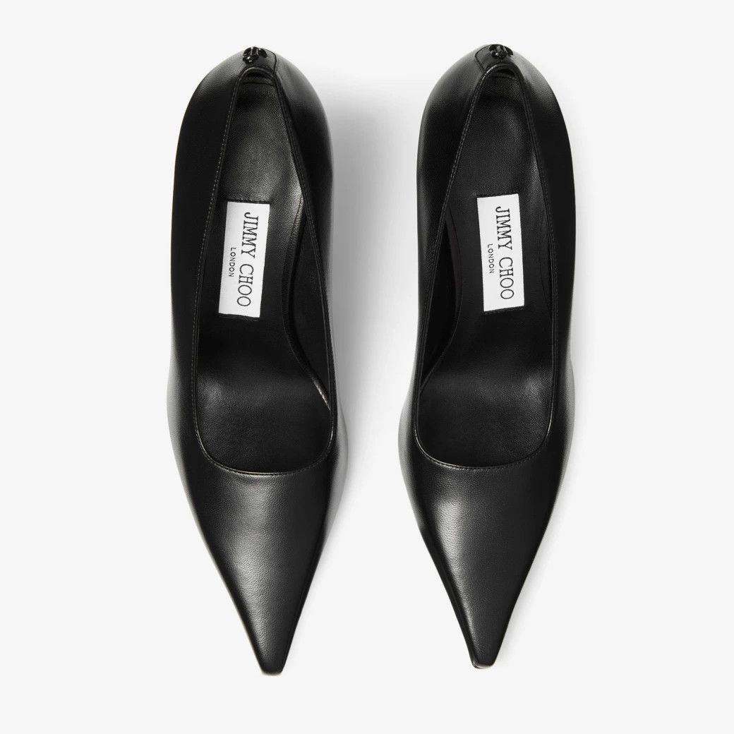 Jimmy Choo o1s22i1n1024 Nappa Leather Pumps in Black Size US 7 / IT 37 - 5 Thumbnail