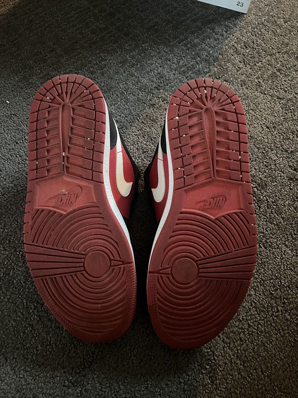 Jordan Brand × Nike AIR JORDAN 1 LOW BLACK WHITE GYM RED Size US 8 / IT 38 - 6 Thumbnail