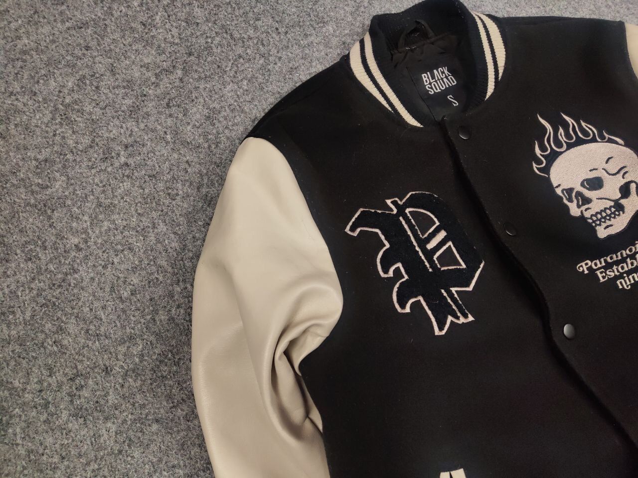 Japanese Brand Vintage Paranoid Society Letterman Varsity Bomber Jacket Size US S / EU 44-46 / 1 - 7 Thumbnail