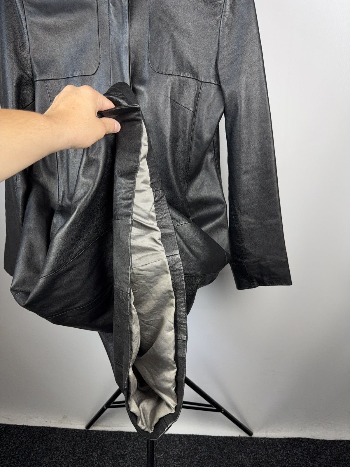 Vintage Vintage 90s Leather Opium Punk Coat Trench Retro Y2K Size M / US 6-8 / IT 42-44 - 8 Thumbnail