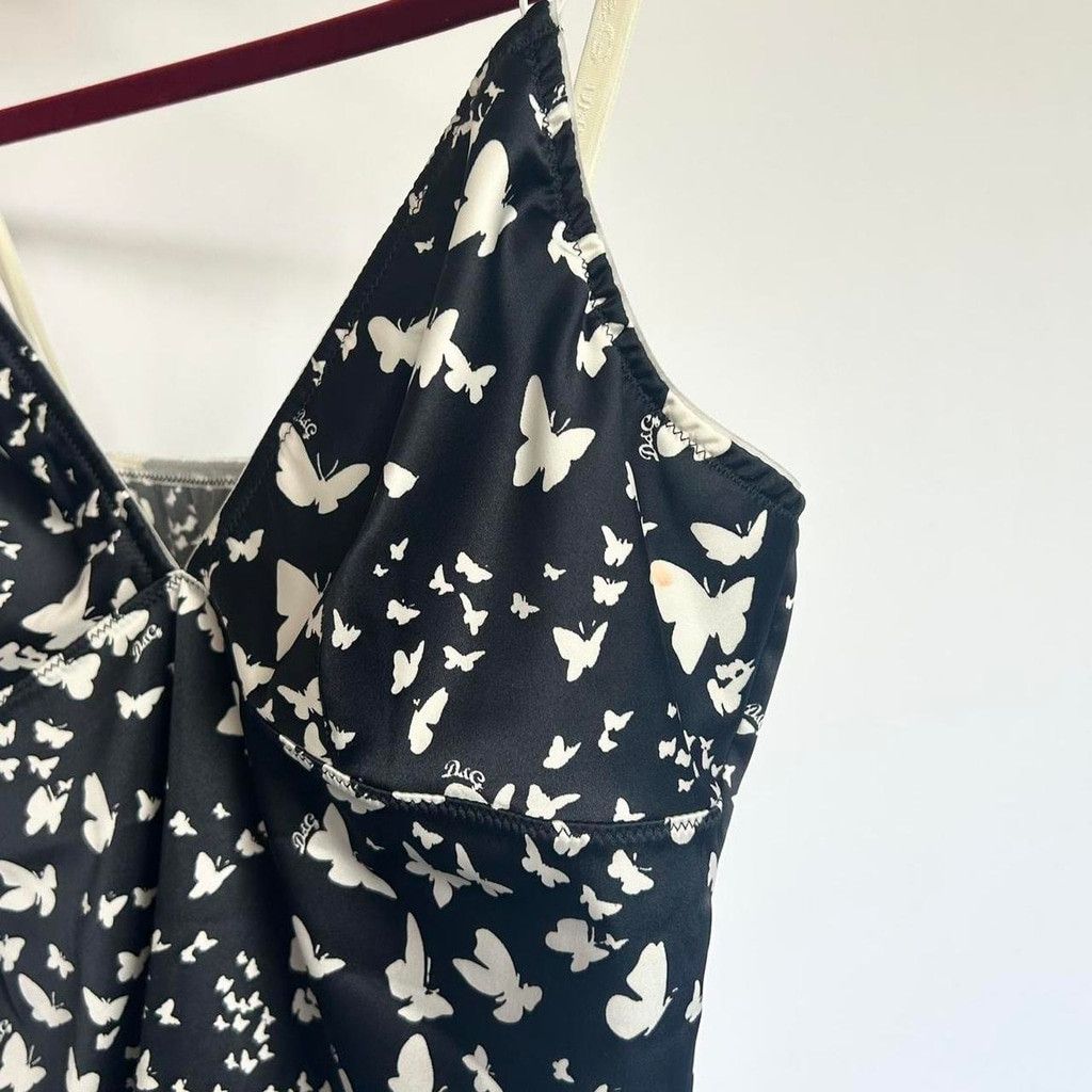 Dolce & Gabbana y2k D&G black and white butterfly print cami tank top Size M / US 6-8 / IT 42-44 - 8 Thumbnail