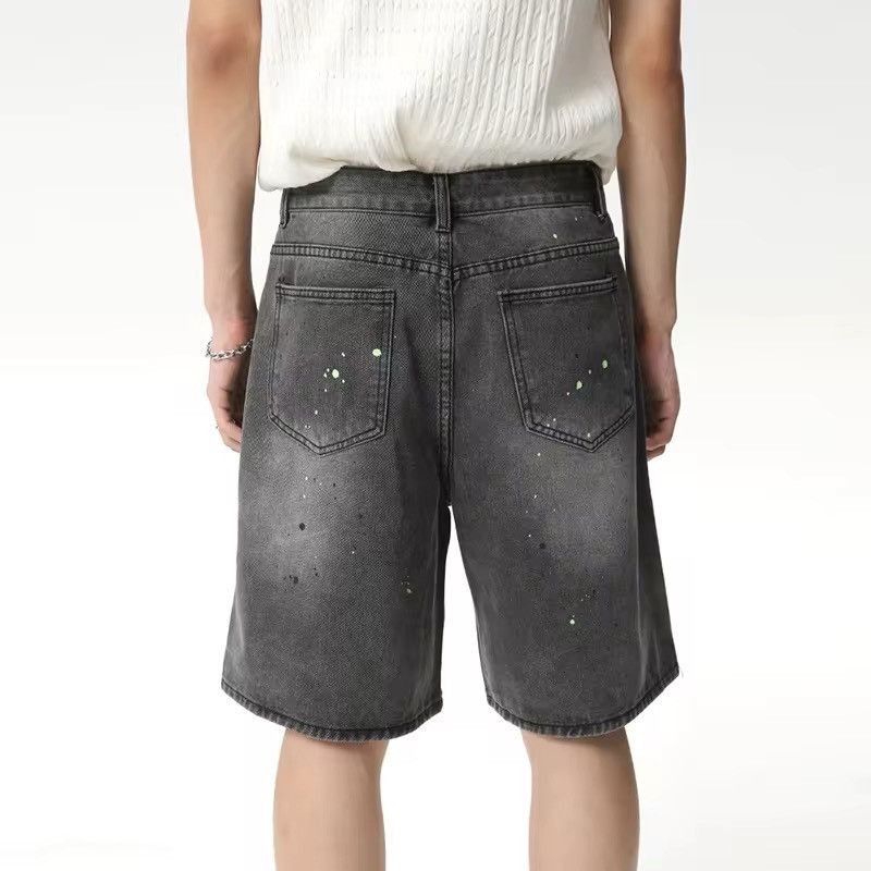 Jean × Vintage Design Loose Wide Leg Straight Washed Shorts Jorts Size US 32 / EU 48 - 2 Thumbnail