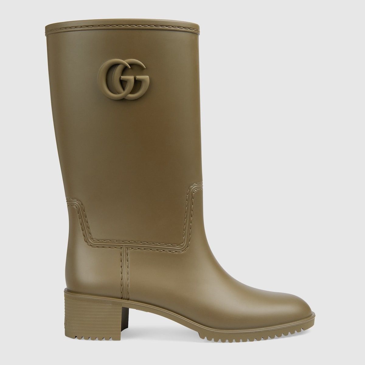 Gucci o1s1wg110225 Women's Double G Rain Boots in Olive Green Size US 6 / IT 36 - 1 Thumbnail