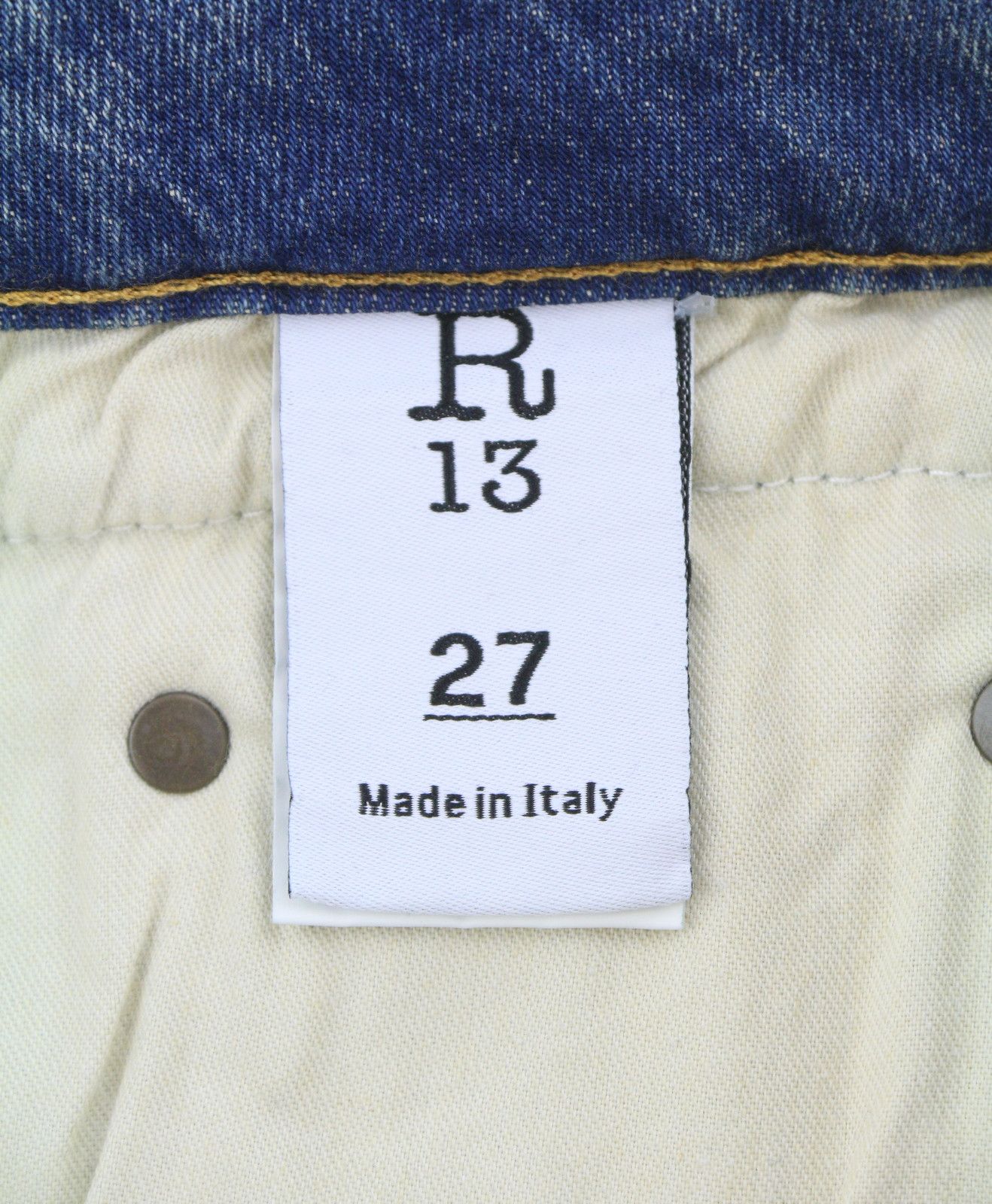 R13 BOY STRAIGHT 27 Kelly Stretch Blue Denim 87186 Size 27" / US 4 / IT 40 - 8 Thumbnail