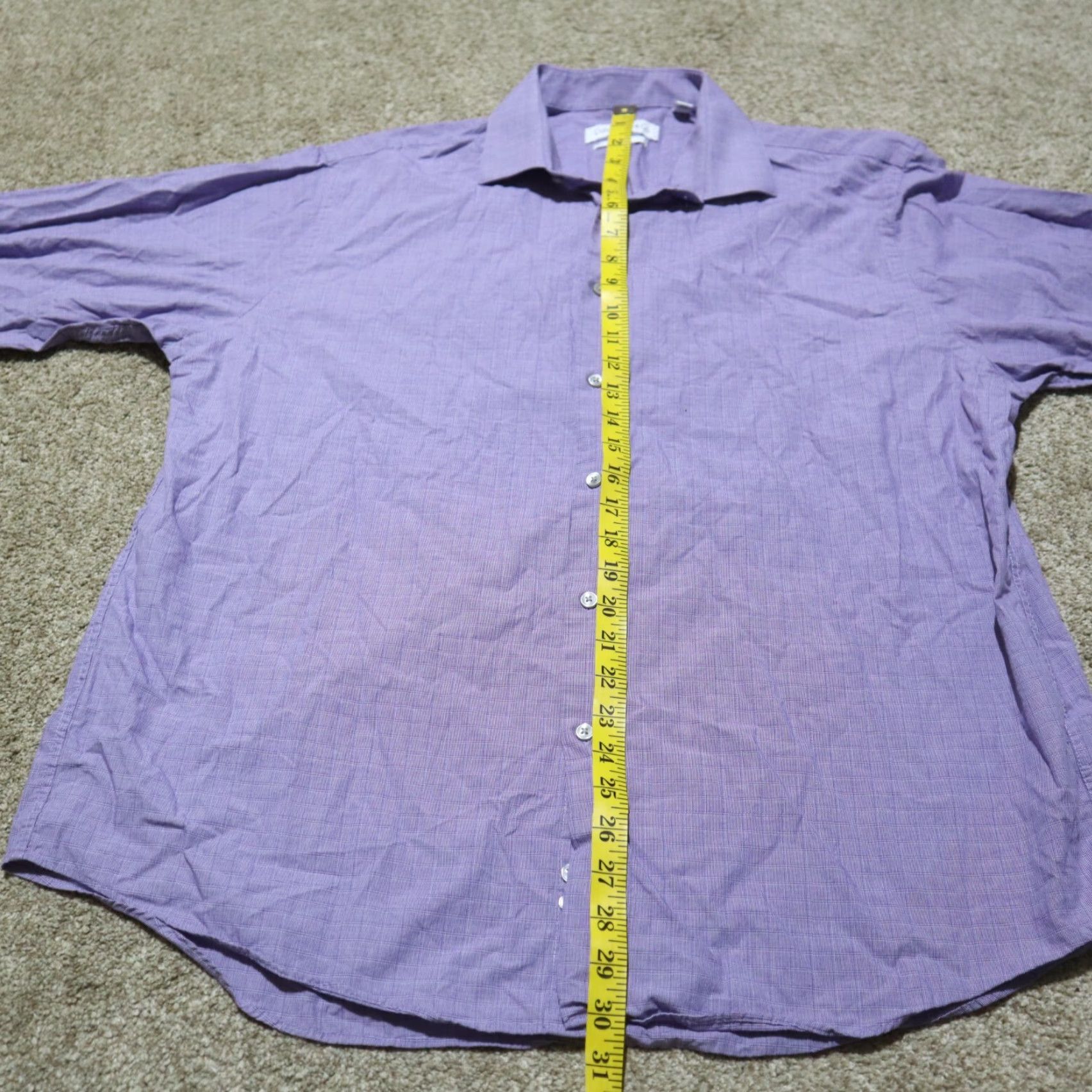 Calvin Klein VINTAGE Calvin Klein Shirt Plaid Button-Down Long Sleeve Men XL Purple Cotton 36/37 Business Mens Size US XL / EU 56 / 4 - 6 Thumbnail