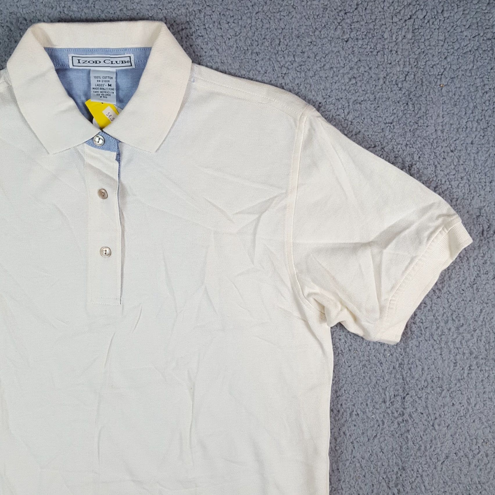 Izod IZOD Polo Shirt White Knit Short Sleeve Pullover Collared Golf M Women's Regular Size M Size M / US 6-8 / IT 42-44 - 2 Thumbnail