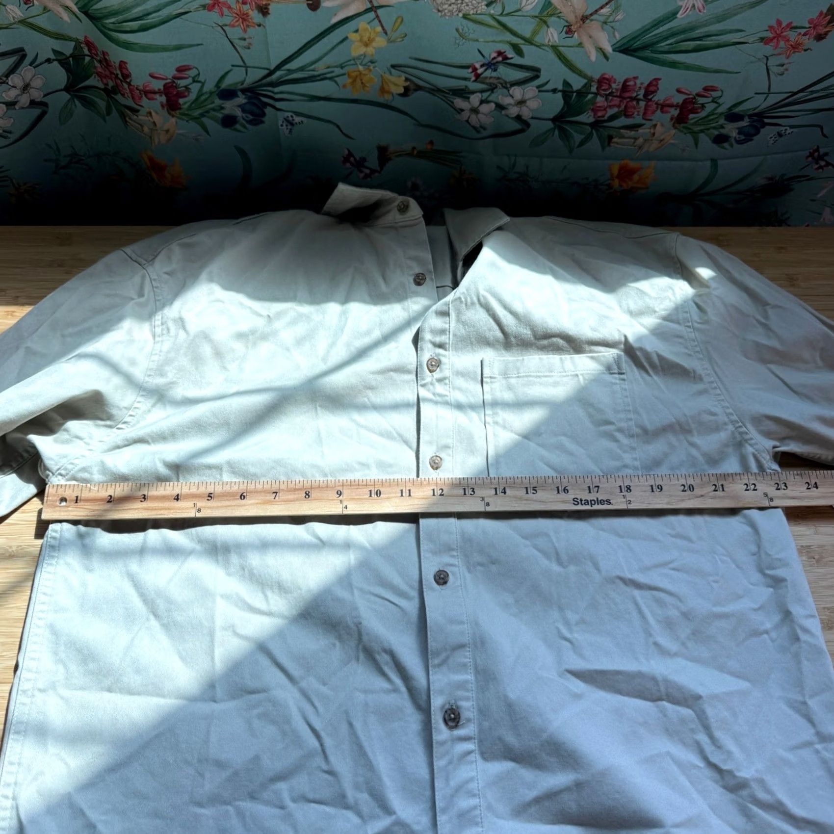 Vintage Mode of One Mens Relaxed Fit Twill Button-Down Shirt Dark Ecru Beige M Size US M / EU 48-50 / 2 - 7 Thumbnail