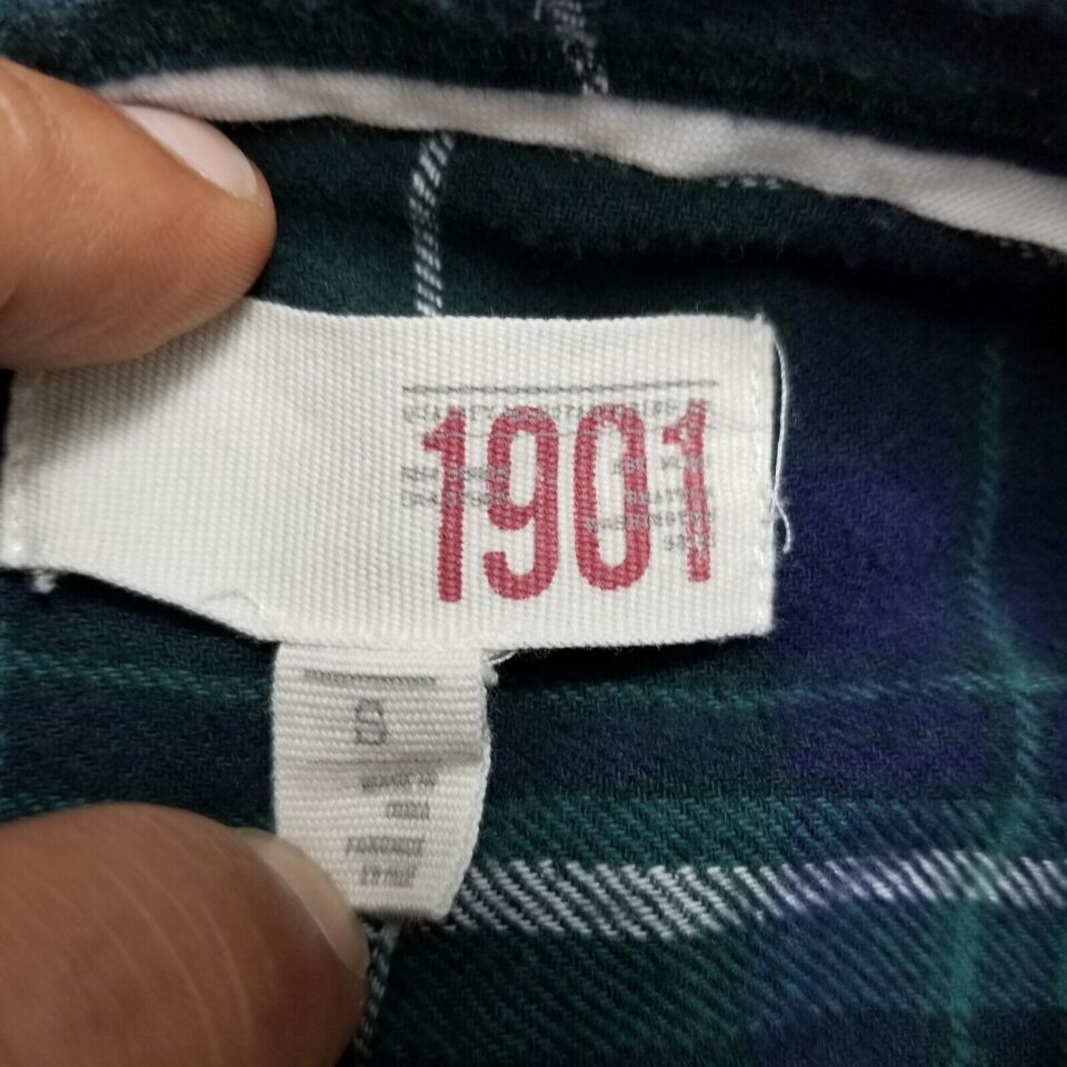 1901 1901 Shirt Men Small Plaid Button Up Pockets Casual Flannel Size US S / EU 44-46 / 1 - 7 Thumbnail