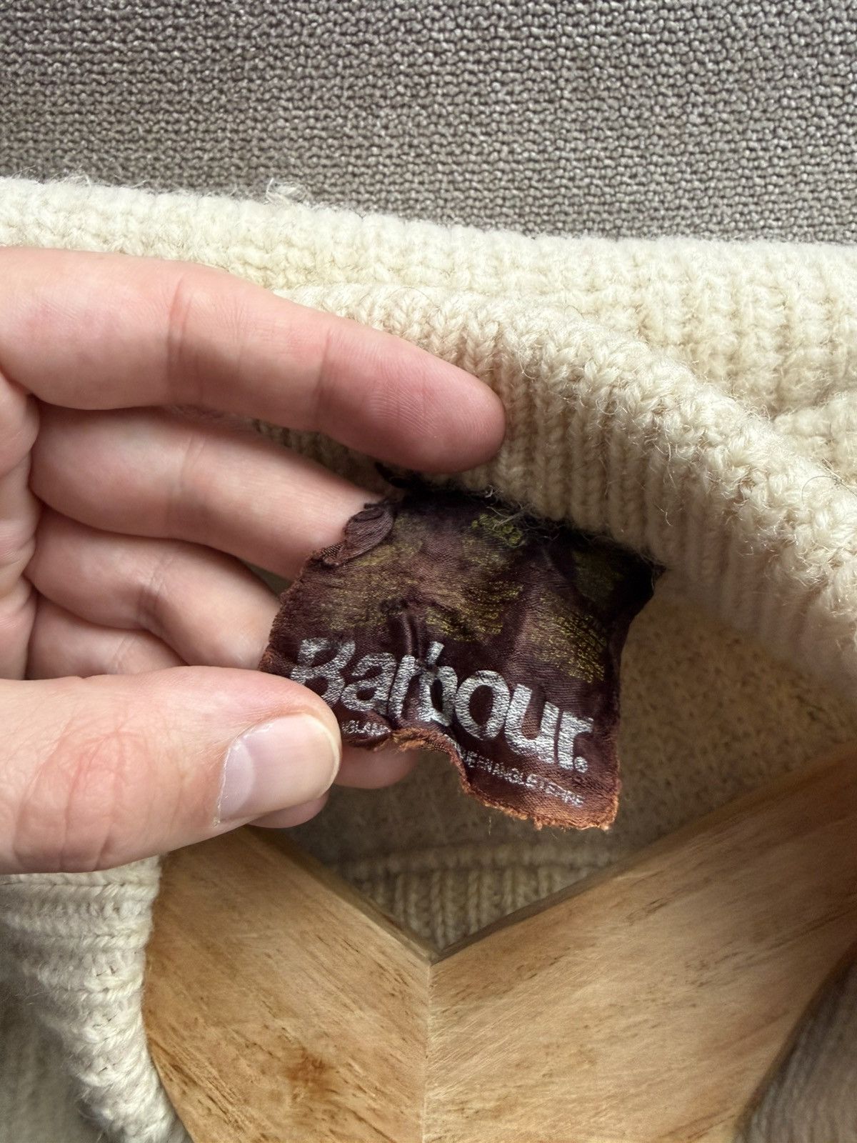 Barbour Vintage 80s Barbour Wool Knit Fisherman Croped Sweater Size US M / EU 48-50 / 2 - 11 Thumbnail