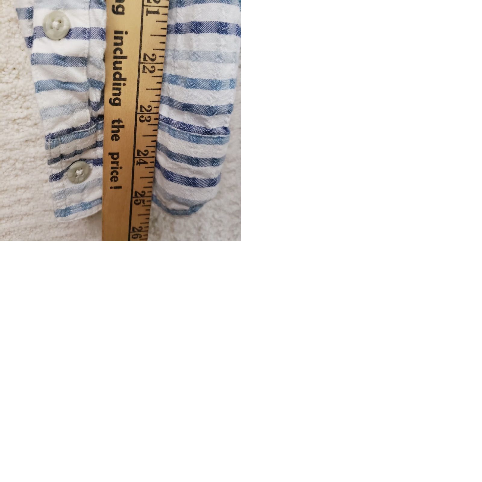 Carbon2Cobalt Carbon 2 Cobalt Shirt Mens XL White Multi-Blue Striped Button Up Long Sleeve Casual Workwear Size US XL / EU 56 / 4 - 9 Thumbnail