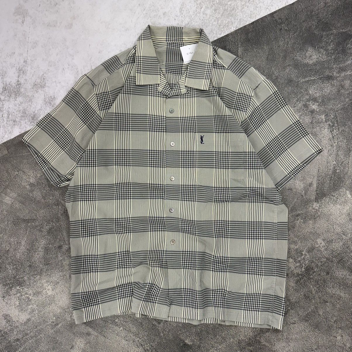 Yves Saint Laurent YVES SAINT LAURENT YSL plaid buttonshirt open collar Size US XL / EU 56 / 4 - 1 Thumbnail