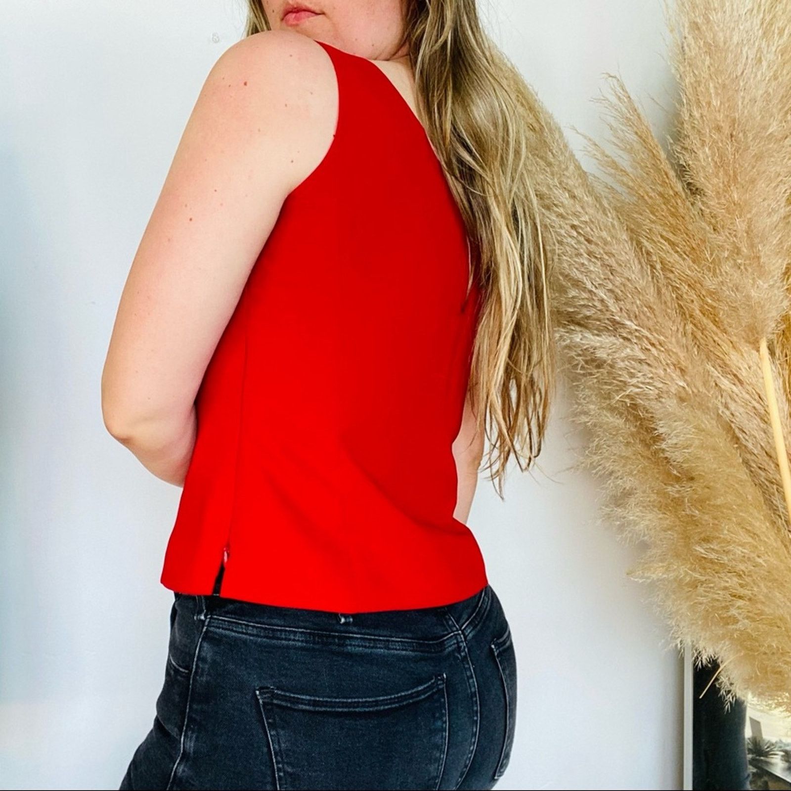 Vintage VINTAGE LE SUIT Red Scoop Tank Top Crop Shell Blouse Shirt Size S / US 4 / IT 40 - 7 Thumbnail