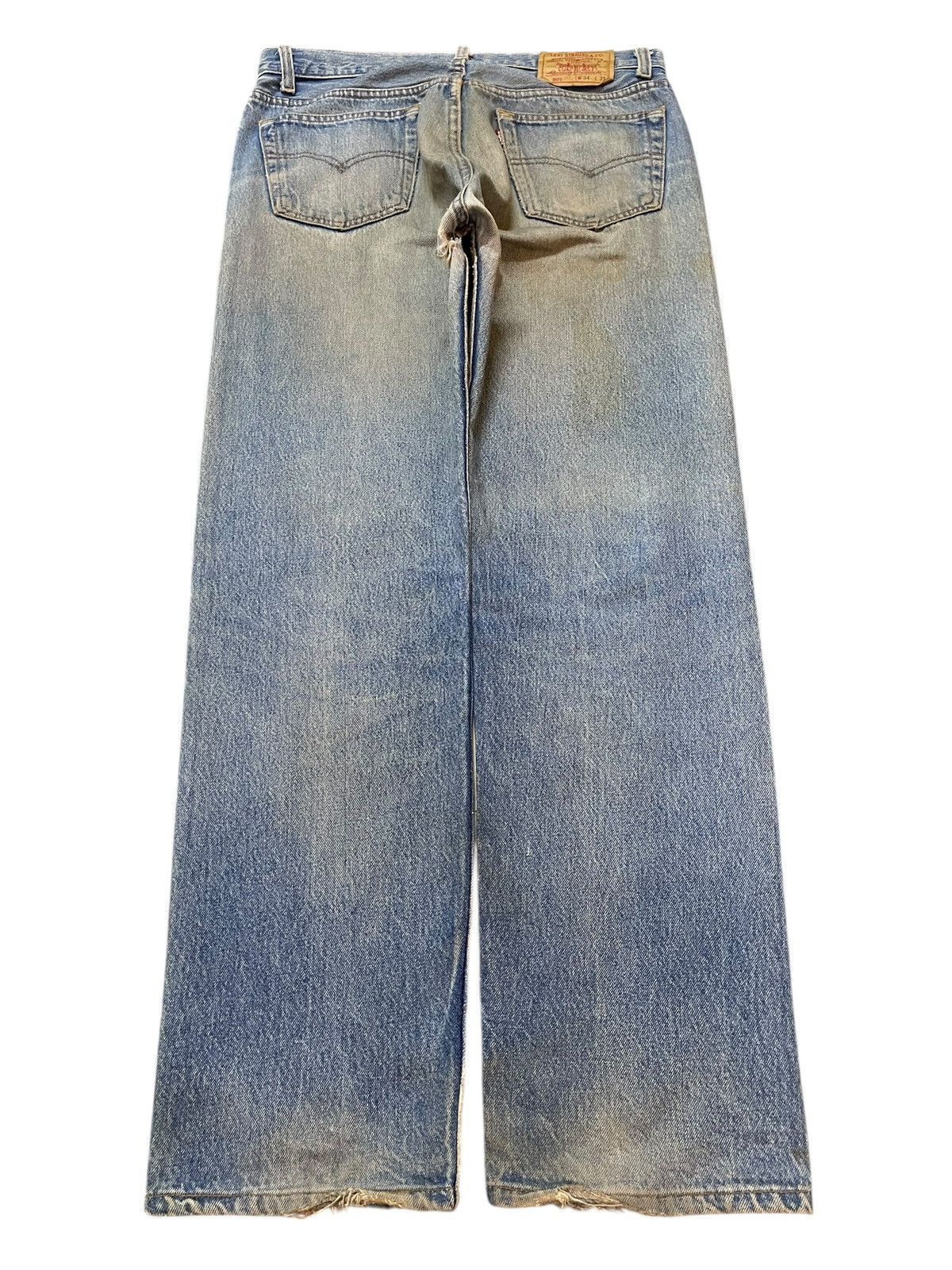 Levi's Vintage 80s Levis 501 Mud Wash Classic Style Loose Jeans Size US 34 / EU 50 - 2 Thumbnail