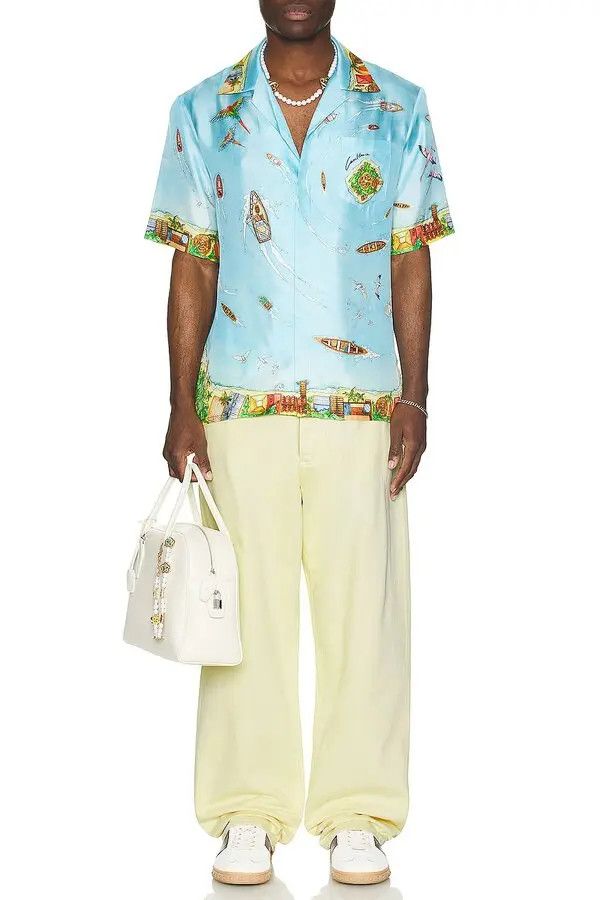 Casablanca o1mle0326 Cuban Collar Short Sleeve Shirt in Multicolor Size US M / EU 48-50 / 2 - 4 Thumbnail
