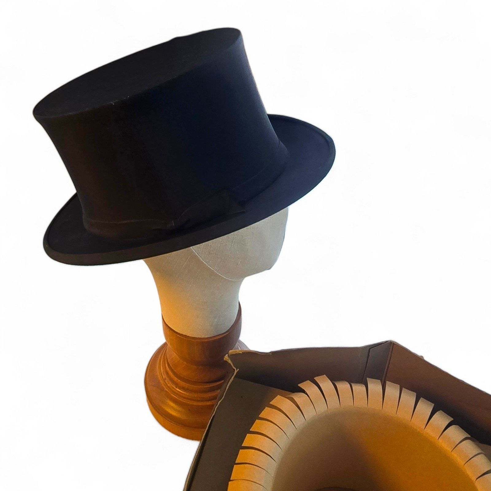 Other Higbee Co Vintage Collapsible Opera Top Hat Size 7 1/4 Oval Size ONE SIZE - 18 Thumbnail