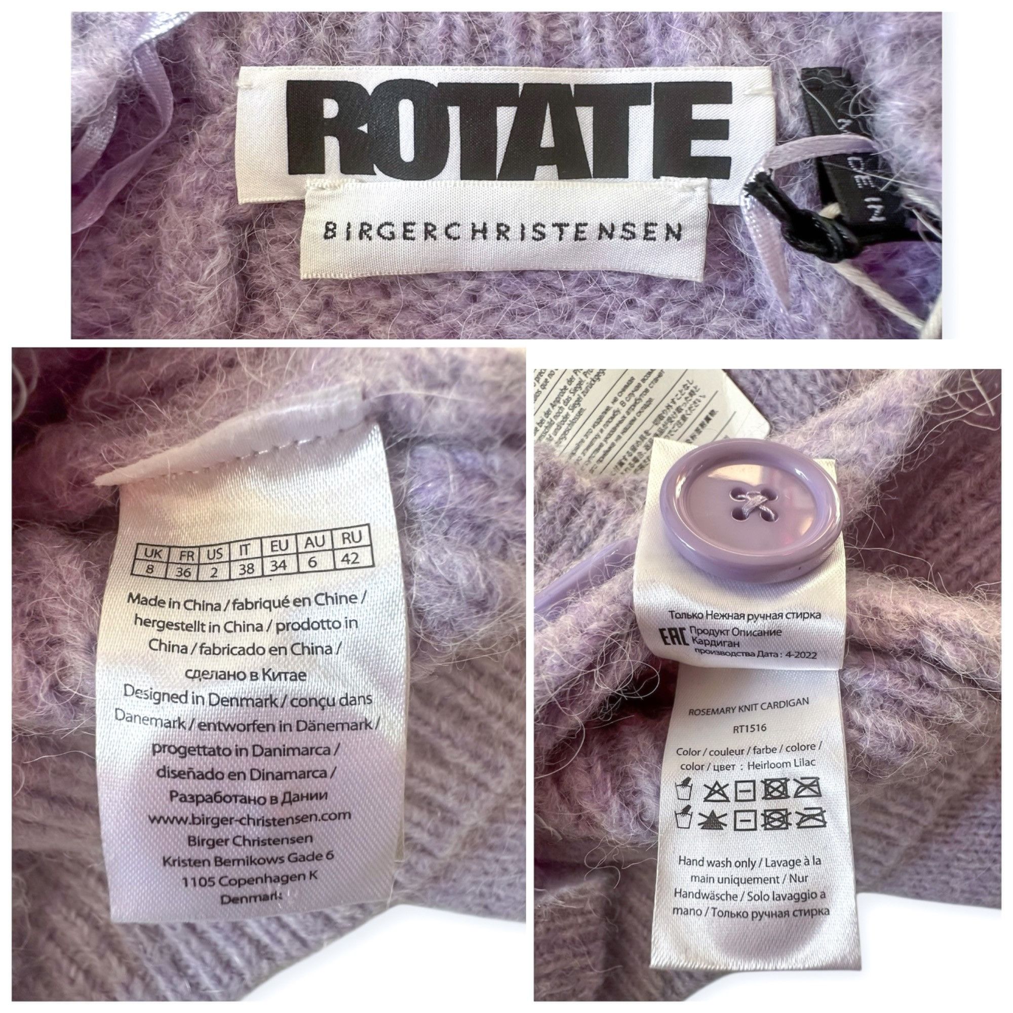 ROTATE ROTATE BIRGER CHRISTENSEN Rosemary Wool Cardigan With Button Size XS / US 0-2 / IT 36-38 - 4 Thumbnail
