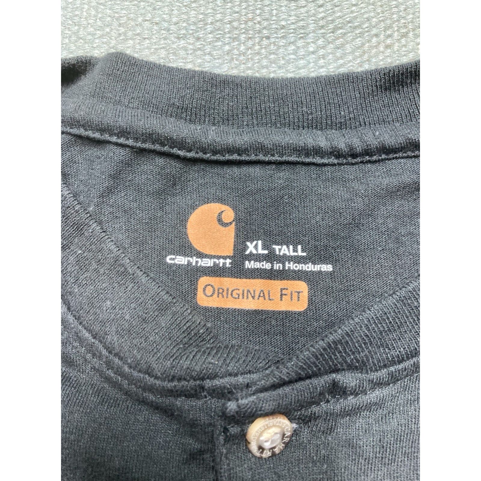 Carhartt Carhartt Henley T Shirt workwear short sleeve black original fit XL tall Men Size US XL / EU 56 / 4 - 3 Thumbnail