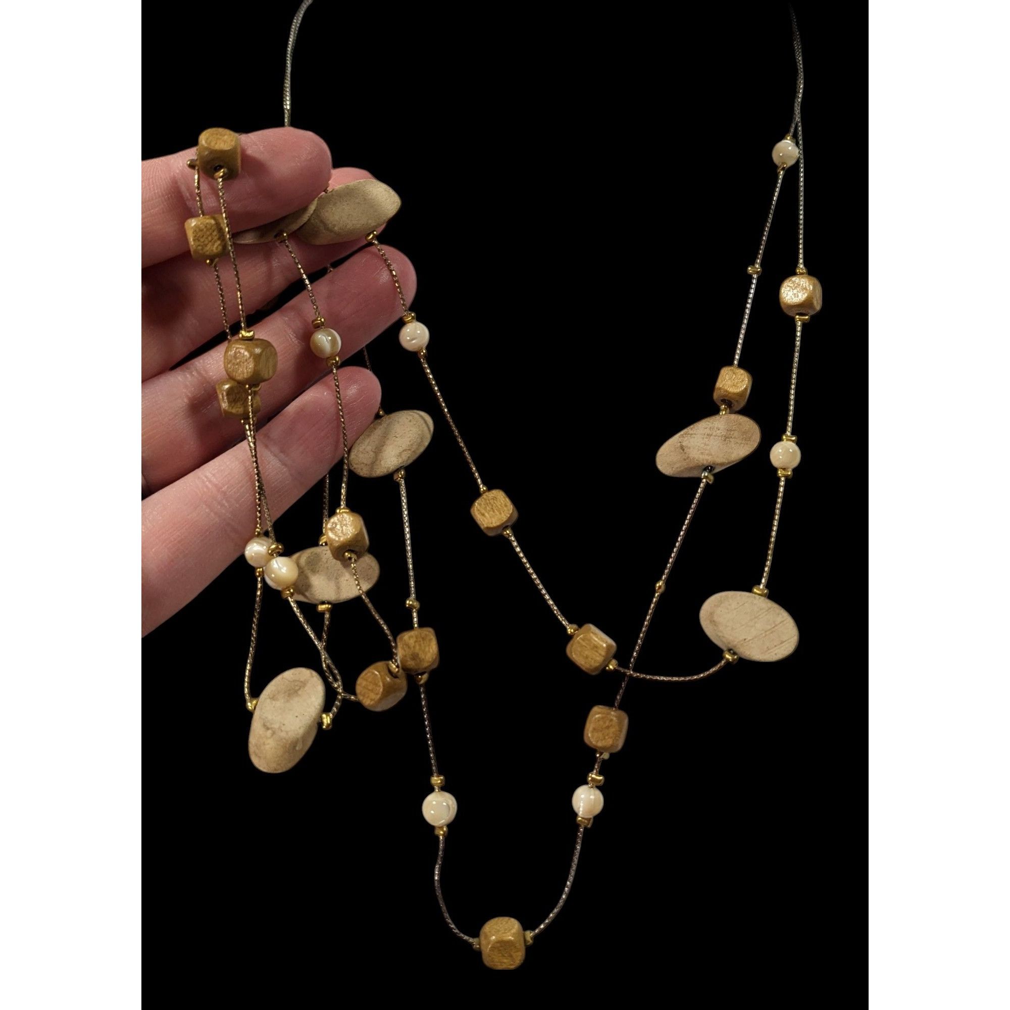 Other Elegant Multilayer Wood Beaded Station Necklace Size ONE SIZE - 7 Thumbnail