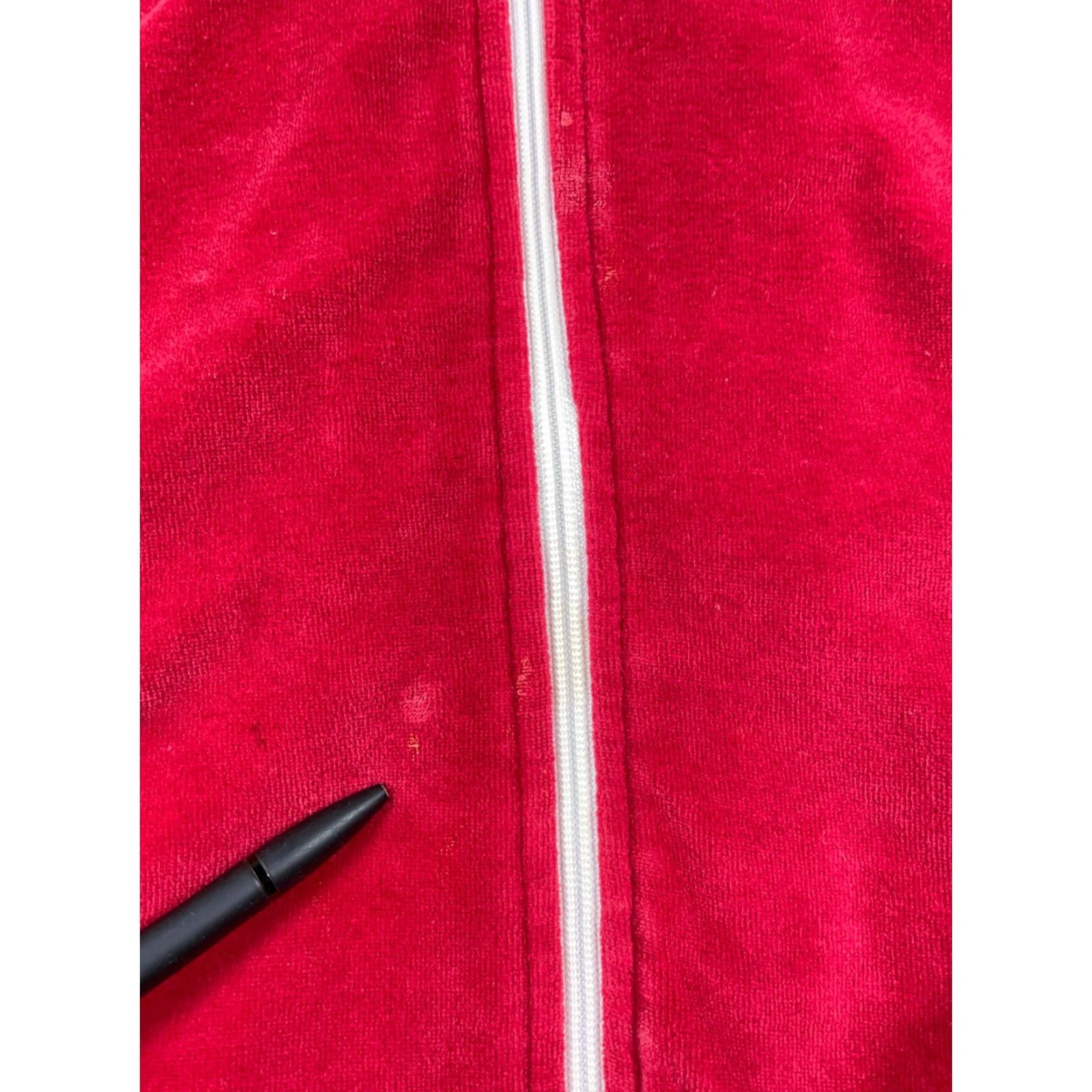 Pierre Cardin VINTAGE Pierre Cardin Velour Track Jacket Women Medium Dark Red White Retro Full Zip Unlined 80s Size M / US 6-8 / IT 42-44 - 6 Thumbnail