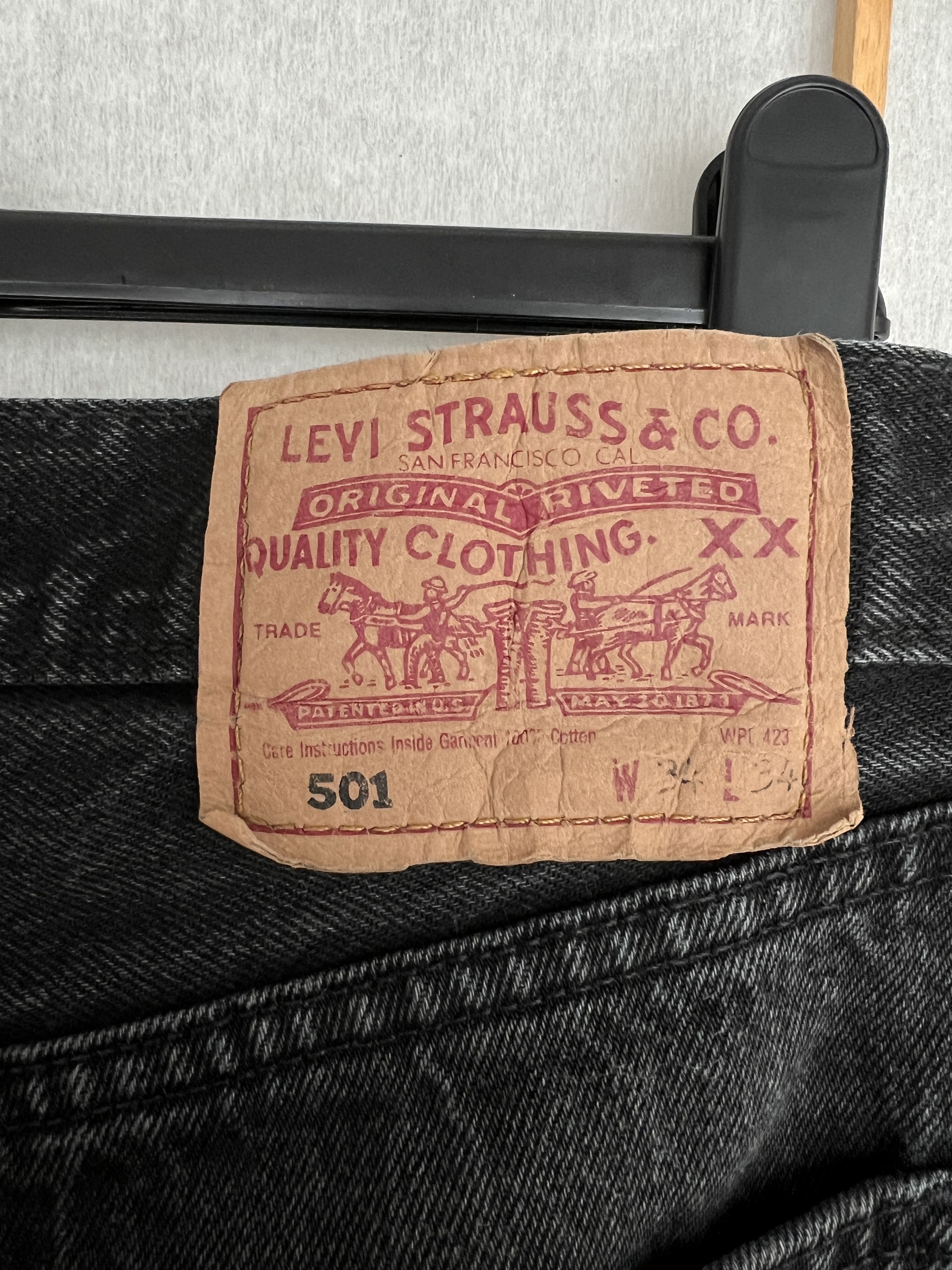 Levi's Levis 501 USA vintage 90s washed black denim jeans cropped Size US 34 / EU 50 - 12 Thumbnail
