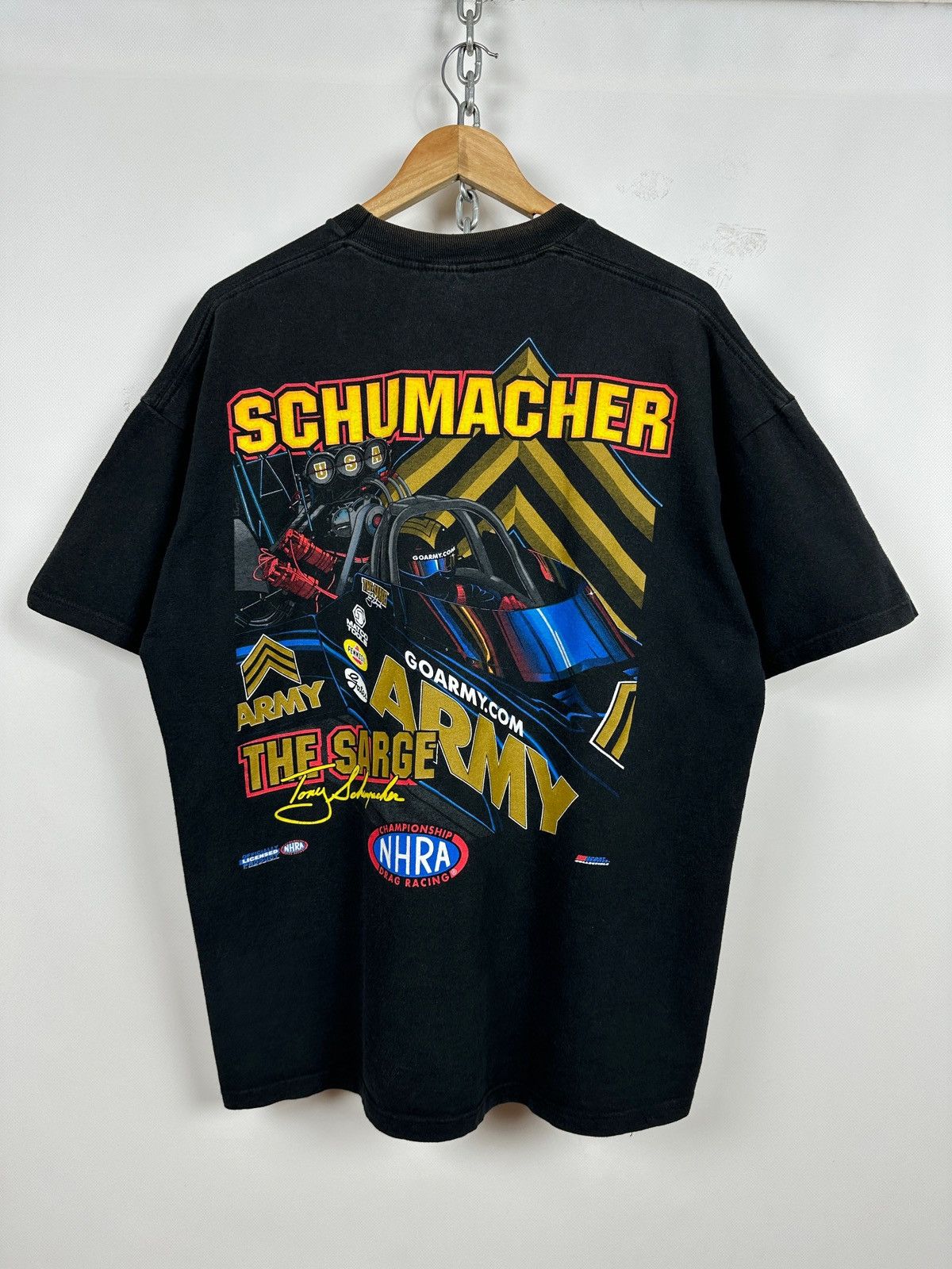 NASCAR Vintage Tony Schumacher US Army Drag Racing NHRA T-Shirt Size US XL / EU 56 / 4 - 1 Thumbnail