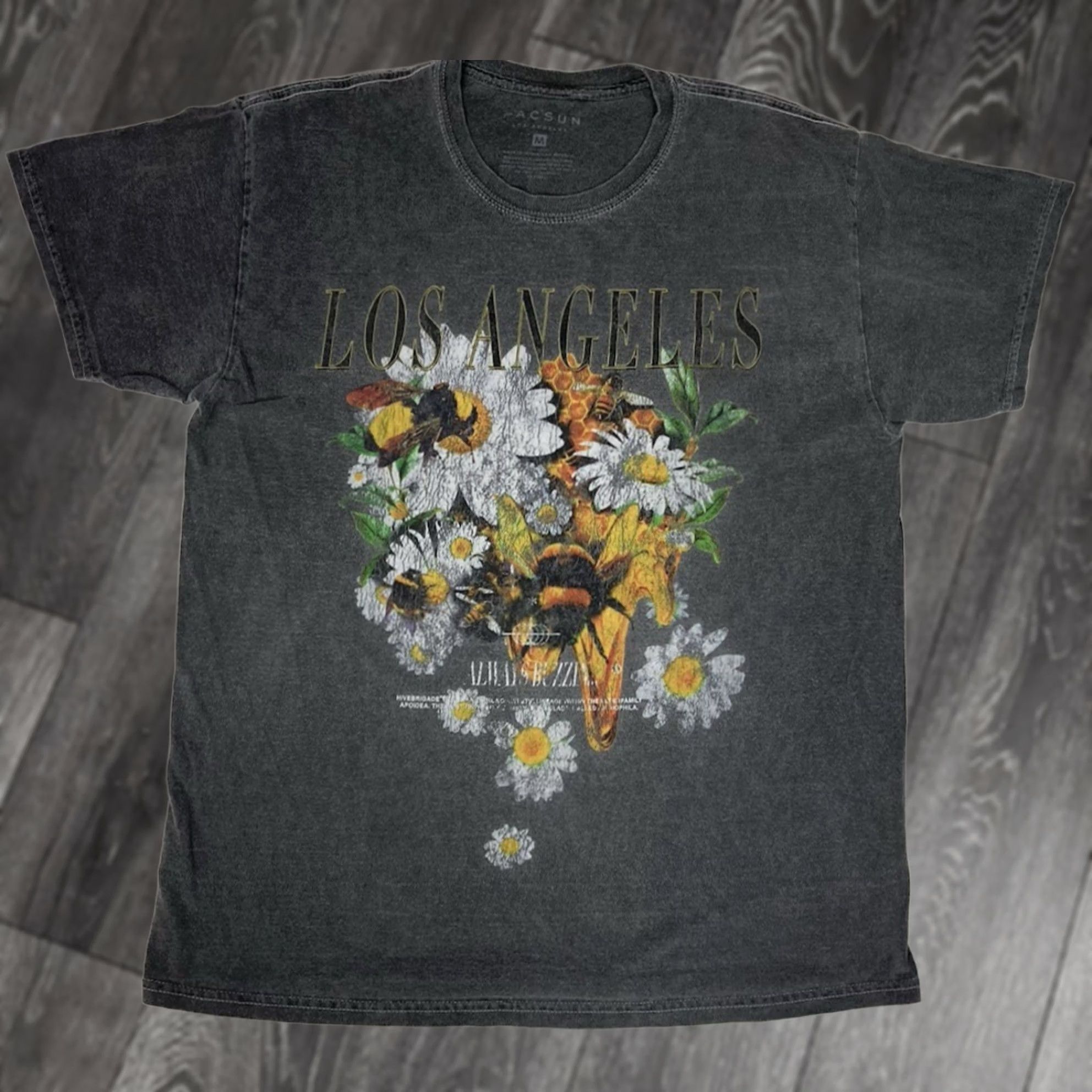 Pacsun Pacsun Los Angeles Flower Bee Graphic T-shirt Men Medium Gray Short Sleeve Size US M / EU 48-50 / 2 - 1 Thumbnail