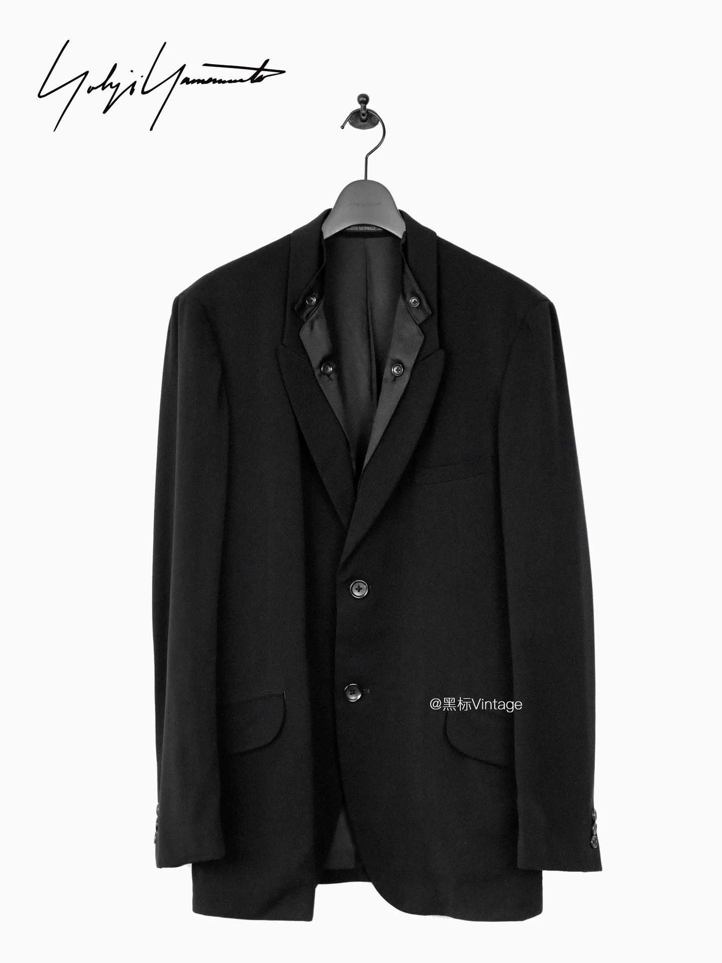 Yohji Yamamoto Yohji Yamamoto 19AW Vtg Silk Double-Collar Smoking Jkt Size US M / EU 48-50 / 2 - 1 Thumbnail