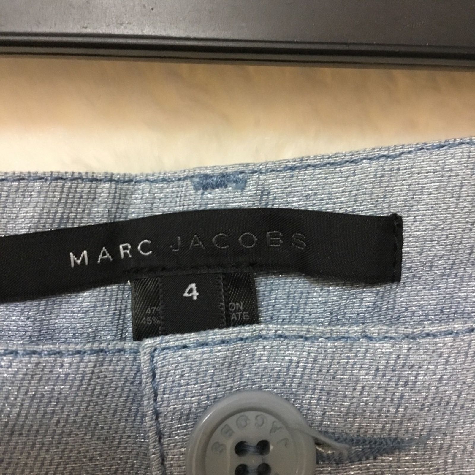 Marc Jacobs Marc Jacobs Blue Sequined Slim-Fit Jeans Size 27" / US 4 / IT 40 - 4 Thumbnail