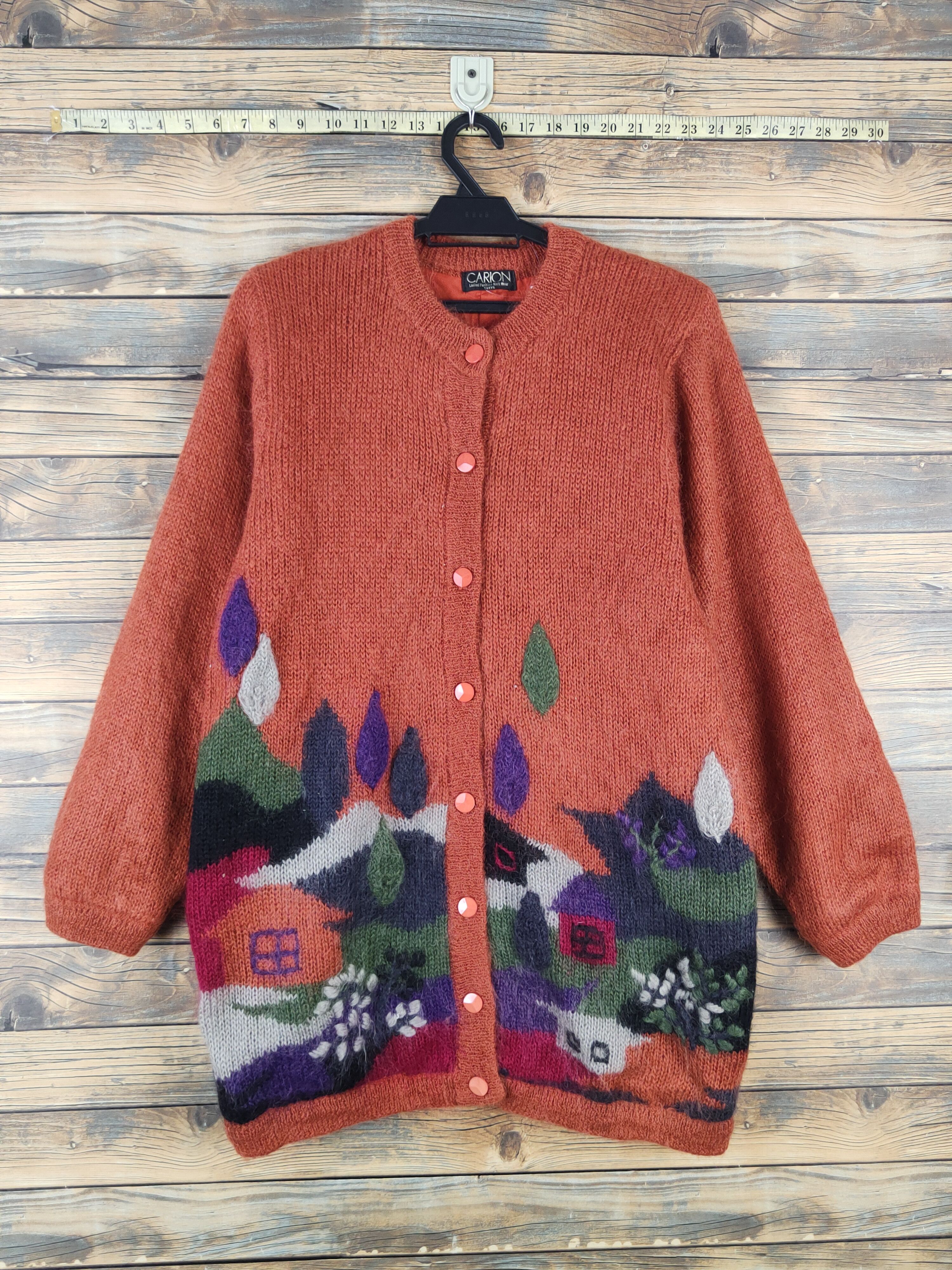 Japanese Brand Carion Dark Orange Knitwear Wool Sweaters #W2139 Size L / US 10 / IT 46 - 1 Thumbnail