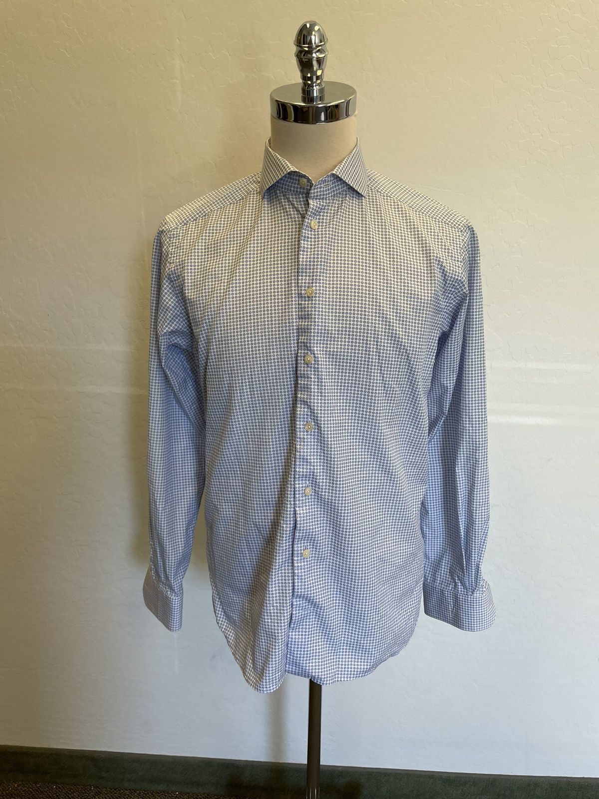 Eton ETON Slim-Fit Cutaway Collar Small Medallion Print Shirt Size US L / EU 52-54 / 3 - 1 Thumbnail