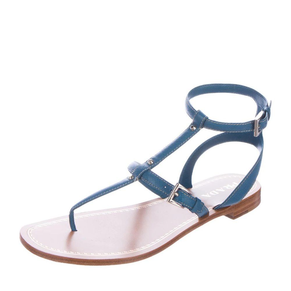 Prada PRADA Saffiano Leather Sandals Size: 9.5 | IT 39.5 Size US 9.5 / IT 39.5 - 3 Thumbnail