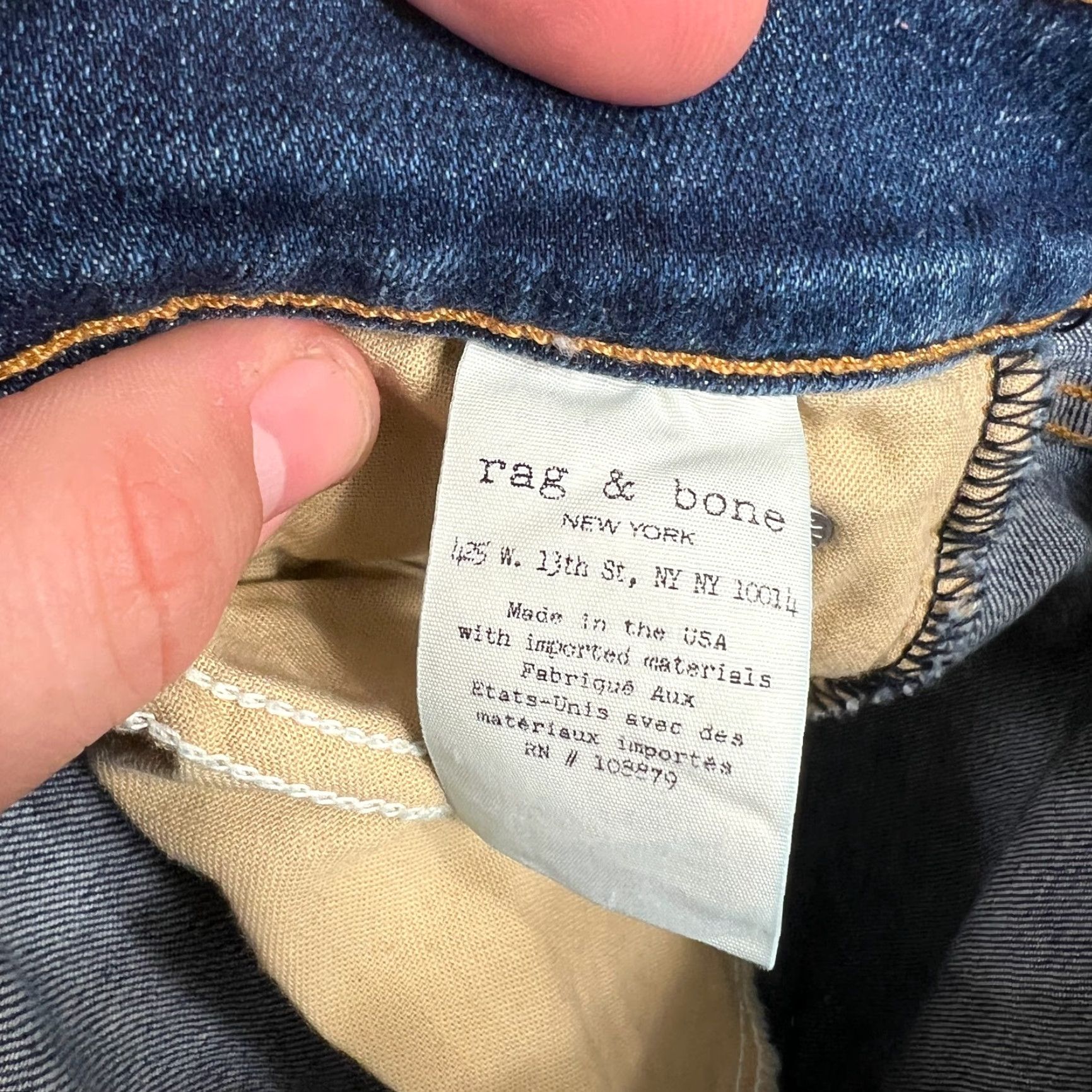 Rag & Bone RAG & BONE Womens 29 High Rise Skinny Stretch Jeans Medium Wash Blue Denim Size 29" - 7 Thumbnail