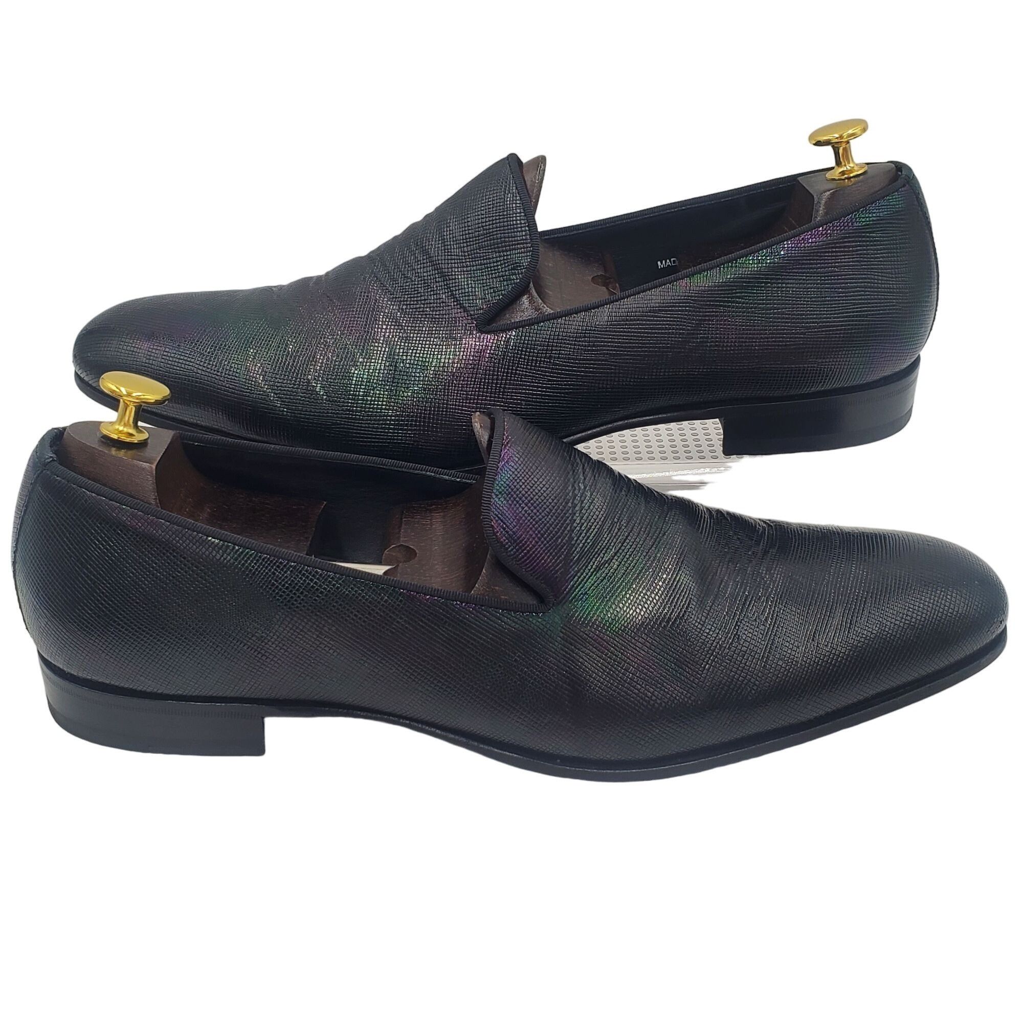 Mezlan Mezlan Cole ll Men's size 14 Black Iridescent Leather loafer Size US 14 / EU 47 - 14 Thumbnail