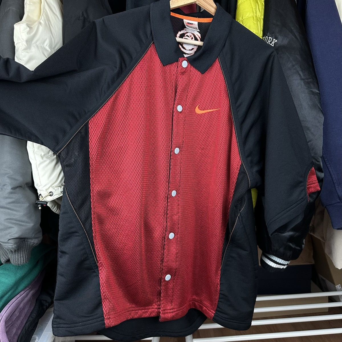 Nike Vintage 90s Shirt Button Up Basketball T-Shirt Swoosh Size US L / EU 52-54 / 3 - 2 Thumbnail